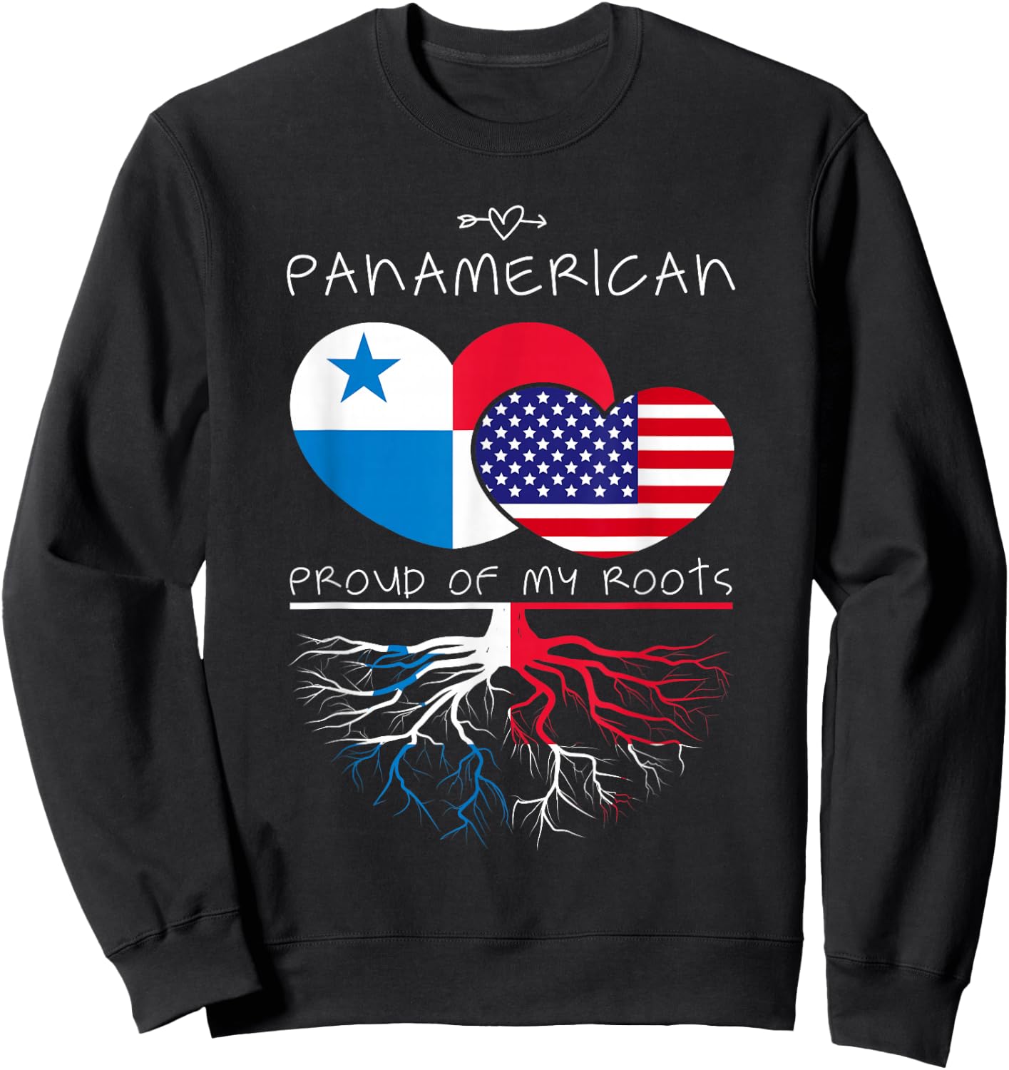 Panama USA Proud of Both Countries Panamerican Sweatshirt - Sweatshirt | Black