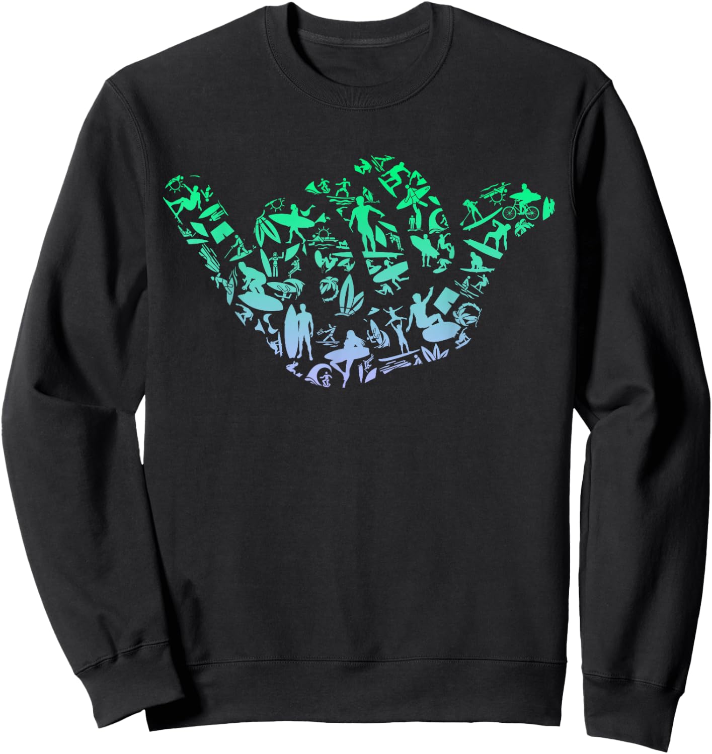 Surf Icons for Surfer | Surf Boys Surfing Sweatshirt - Sweatshirt | Black