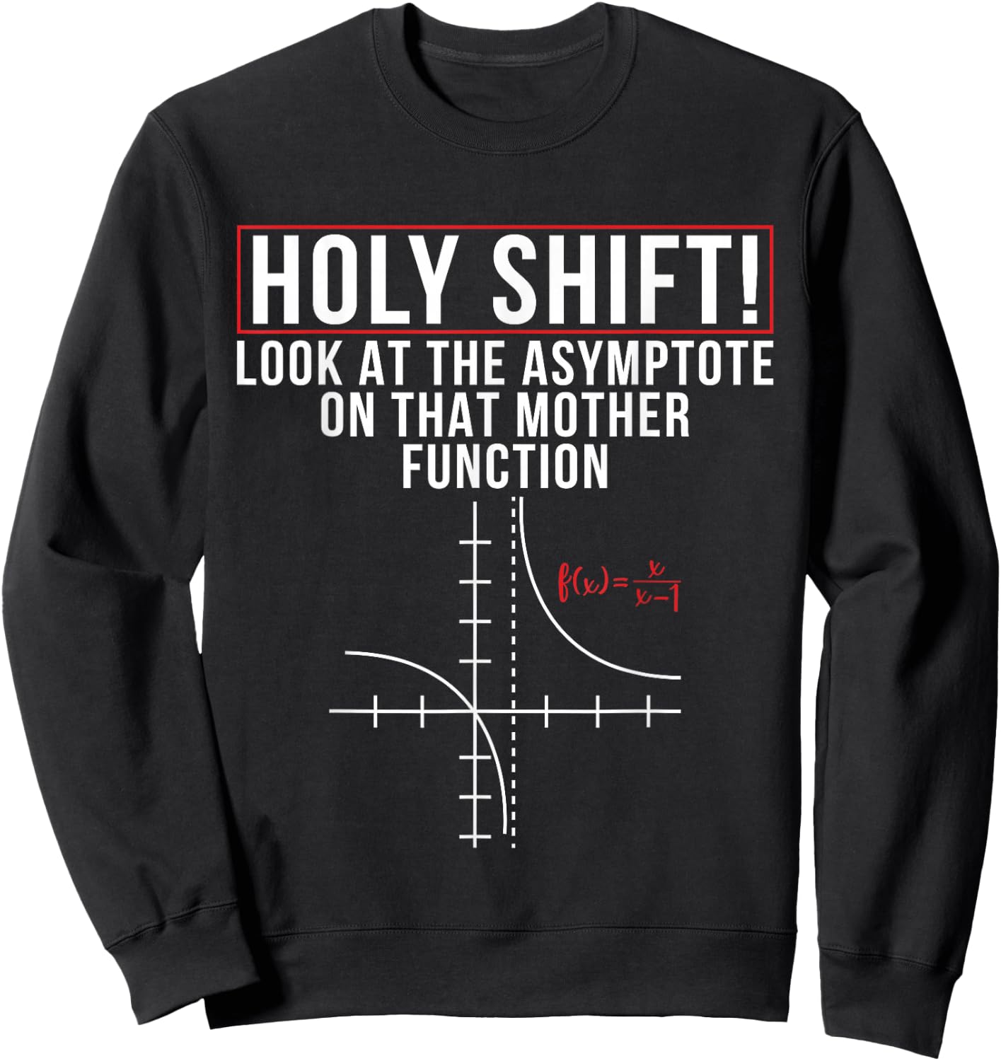 Holy Shift Look At Asymptote On That Mother Function Science Sweatshirt - Sweatshirt | Black