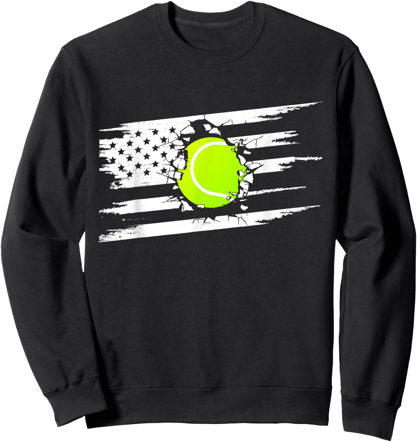 American Flag Tennis Apparel - Tennis Sweatshirt - Sweatshirt | Black