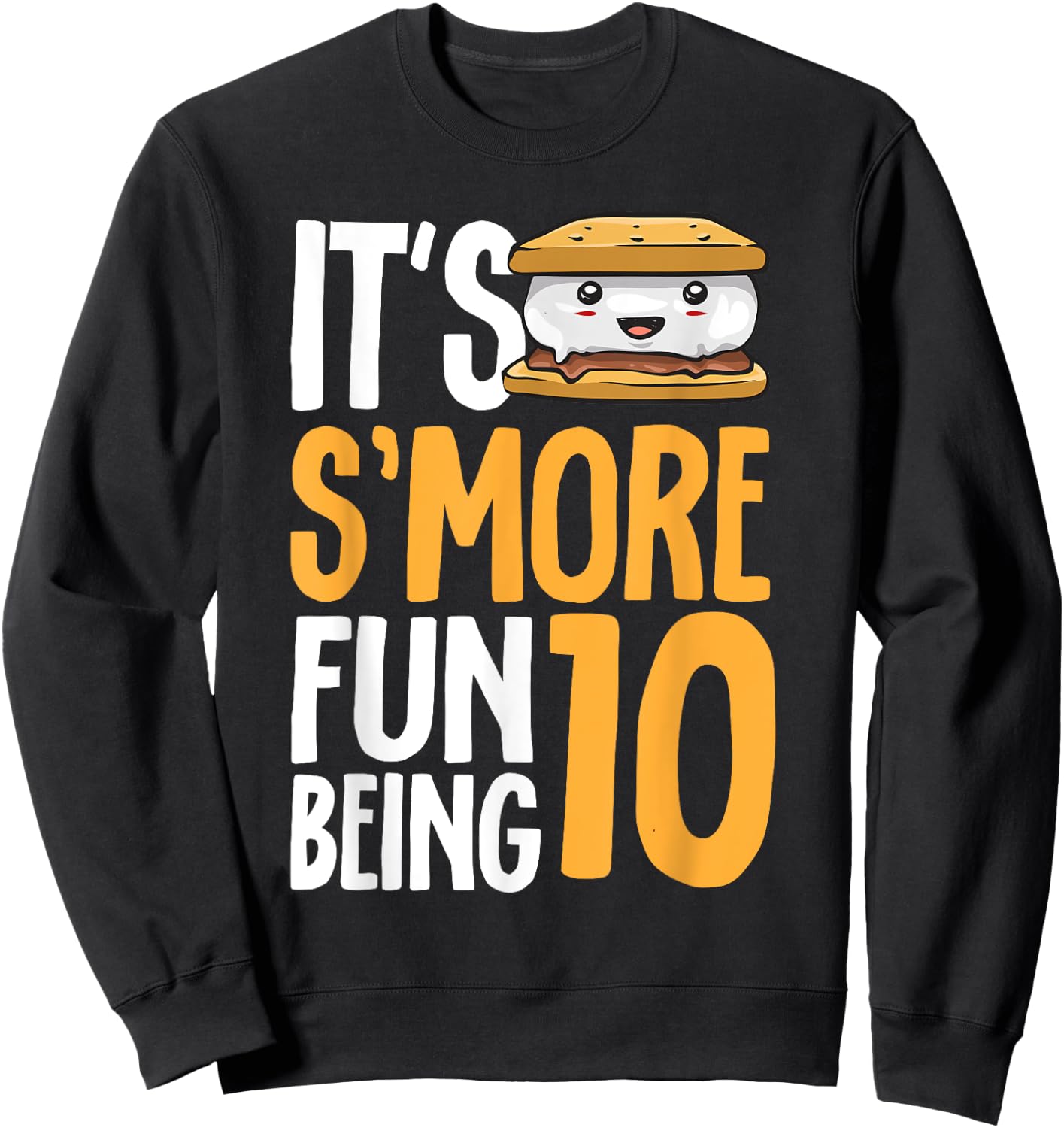 S’more Campfire 10th Birthday Marshmallow Camping Smore Sweatshirt - Sweatshirt | Black