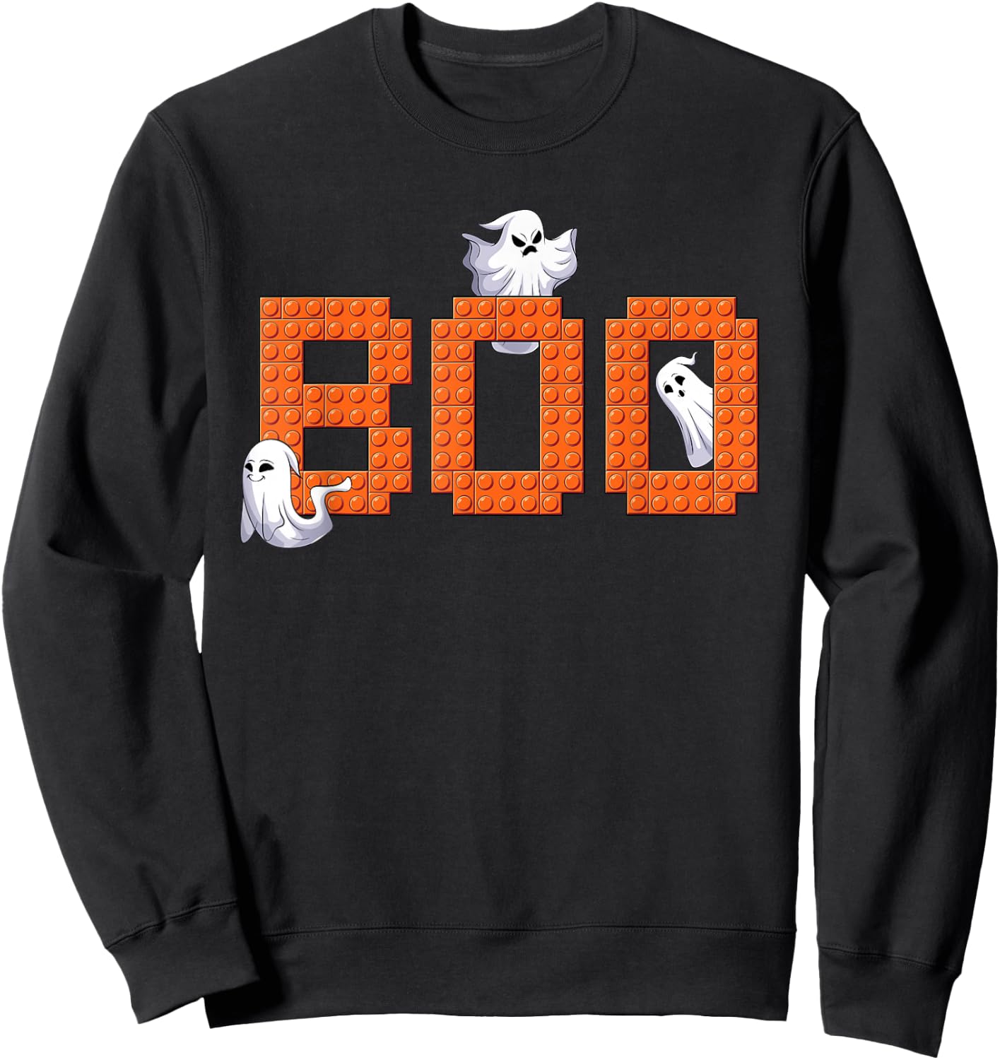 Halloween Master Builder Boo ghost Building Blocks Bricks Sweatshirt - Sweatshirt | Black