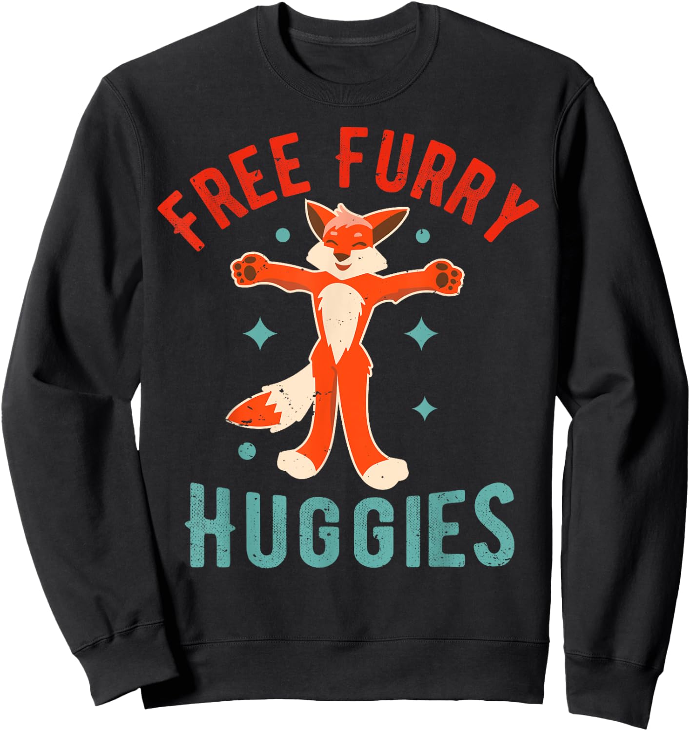 Free Furry Huggies - Fursuit Lover Furry Fandom Saying Sweatshirt - Sweatshirt | Black