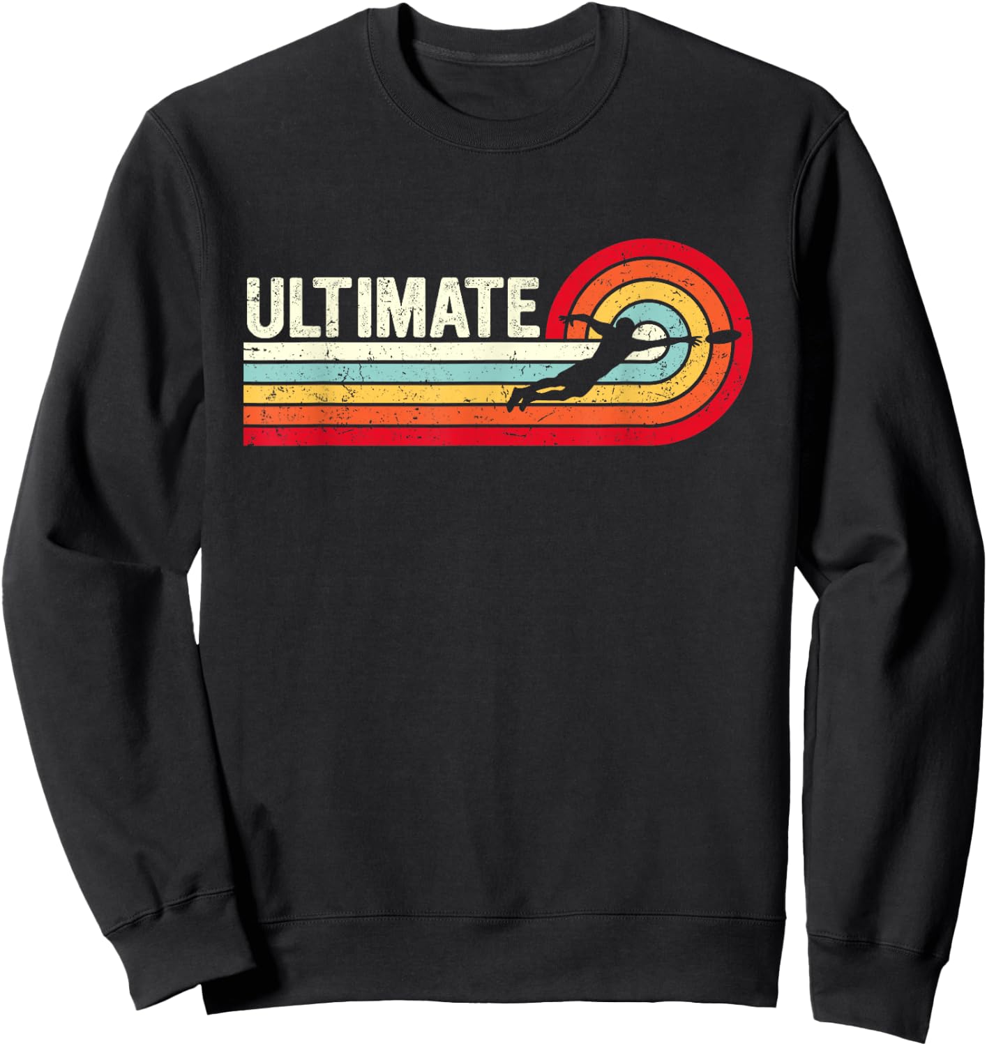 Retro Vintage Ultimate Frisbee Flying Disc Frisbee Players Sweatshirt - Sweatshirt | Black