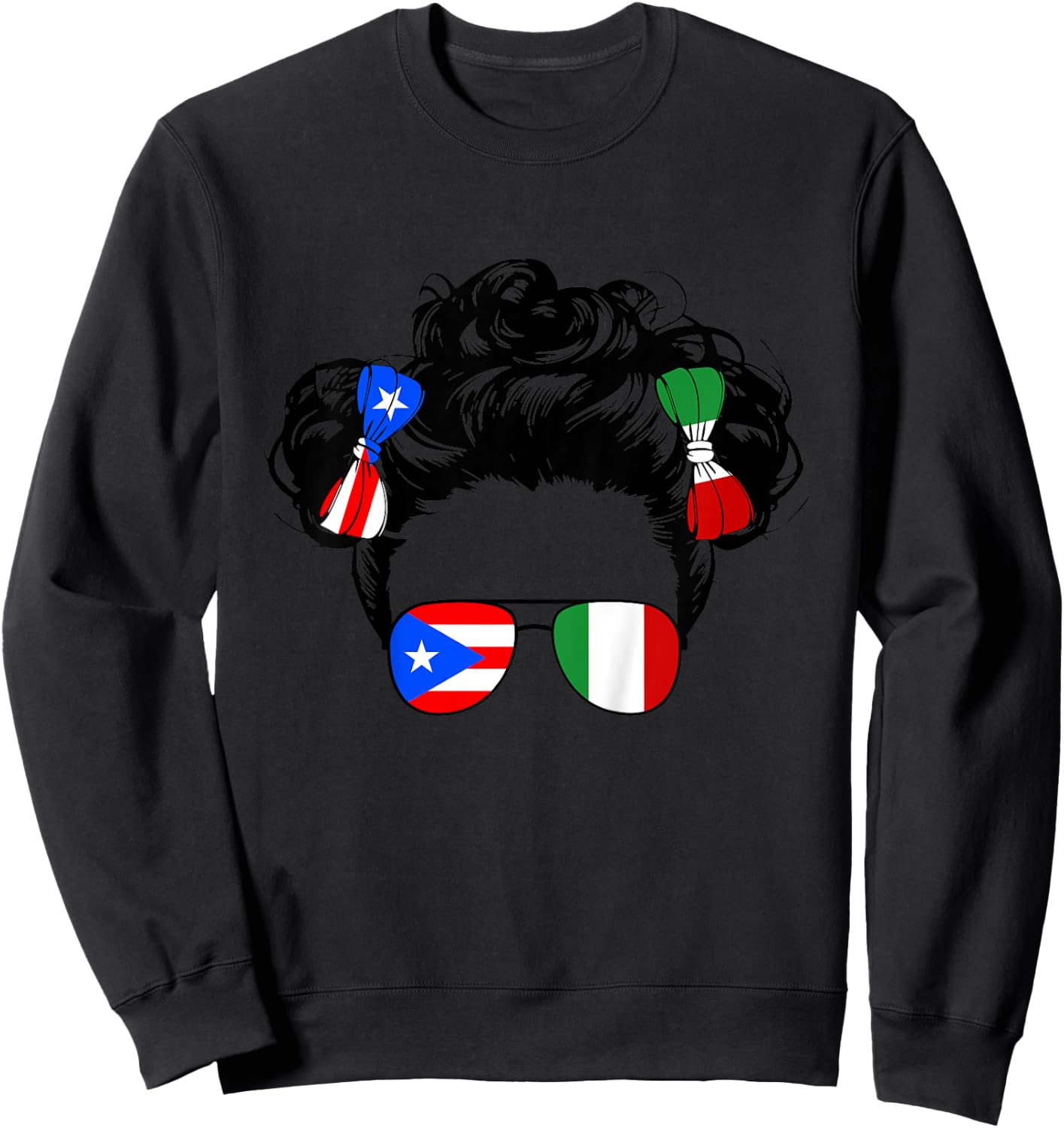 Half Italian And Puerto Rican Rico Italy Flag Girl Baby Kids Sweatshirt - Sweatshirt | Black