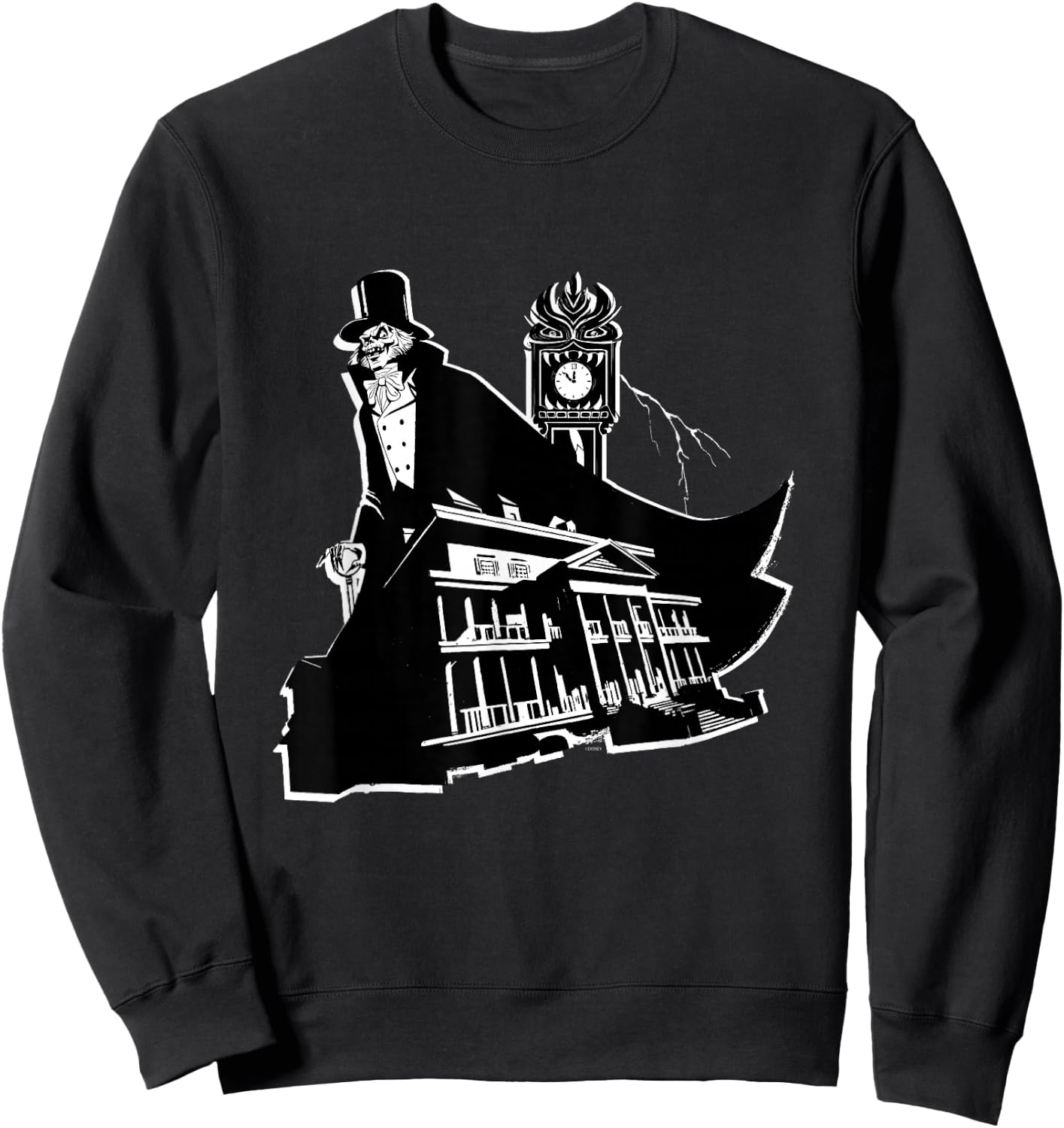 Disney Haunted Mansion Movie Hatbox Ghost Grandfather Clock Sweatshirt - Sweatshirt | Black