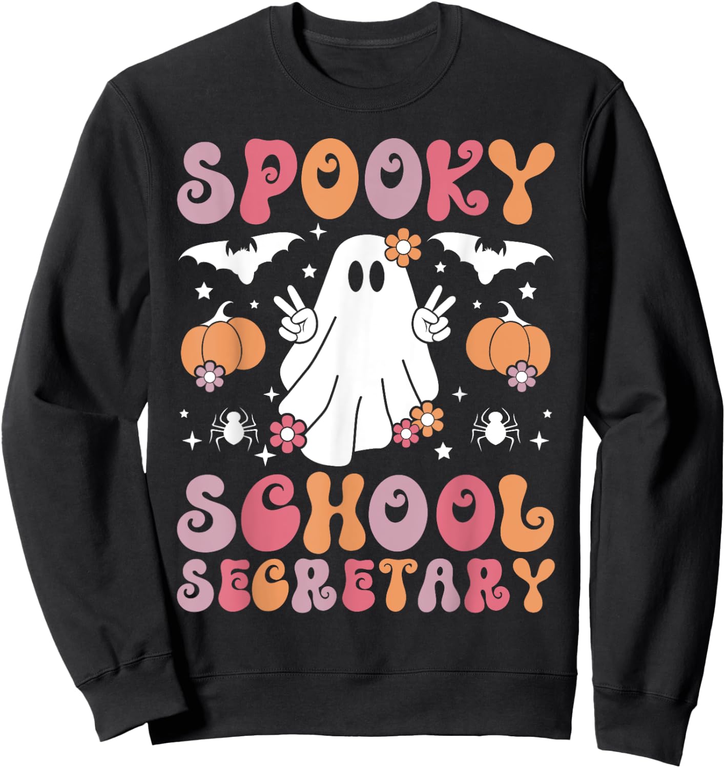 Spooky School Secretary Halloween Secretary Sweatshirt - Sweatshirt | Black