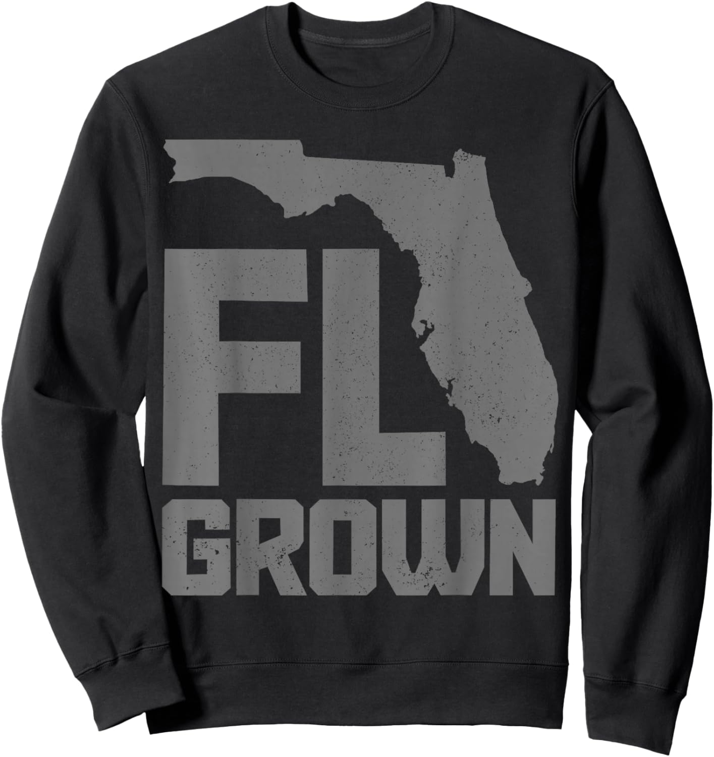Florida FL Grown State Map Pride Vintage Sweatshirt - Sweatshirt | Black