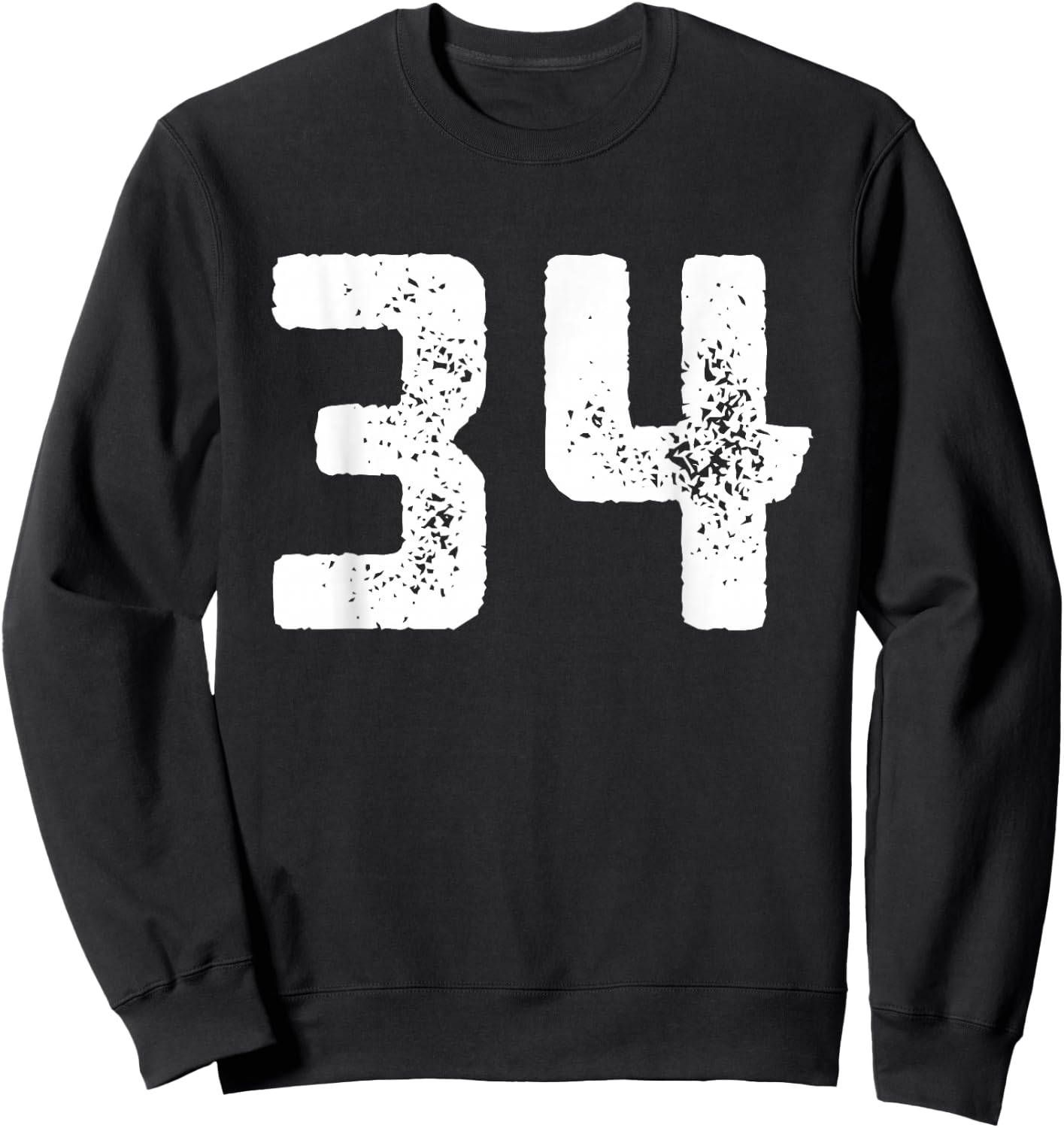 Number 34 Years Anniversary Sports Team Player Sweatshirt - Sweatshirt | Black