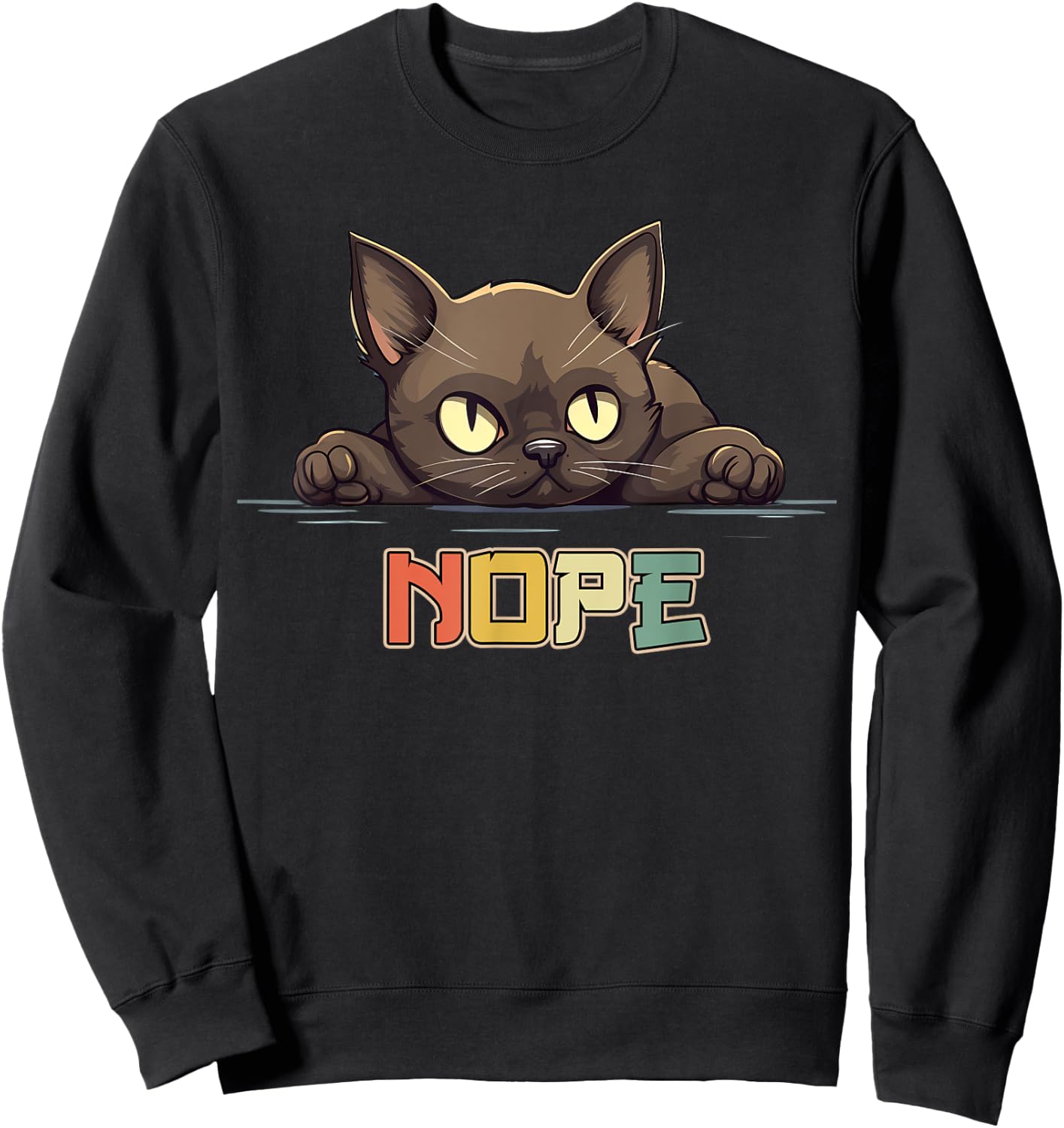 Lazy Burmese Cat Nope Men Women Girls Kids Sweatshirt - Sweatshirt | Black