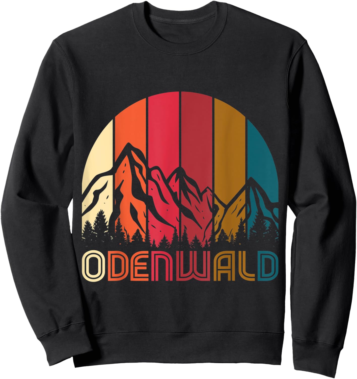 Odenwald Odenwälder Hiking Mountains Motif Sweatshirt - Sweatshirt | Black