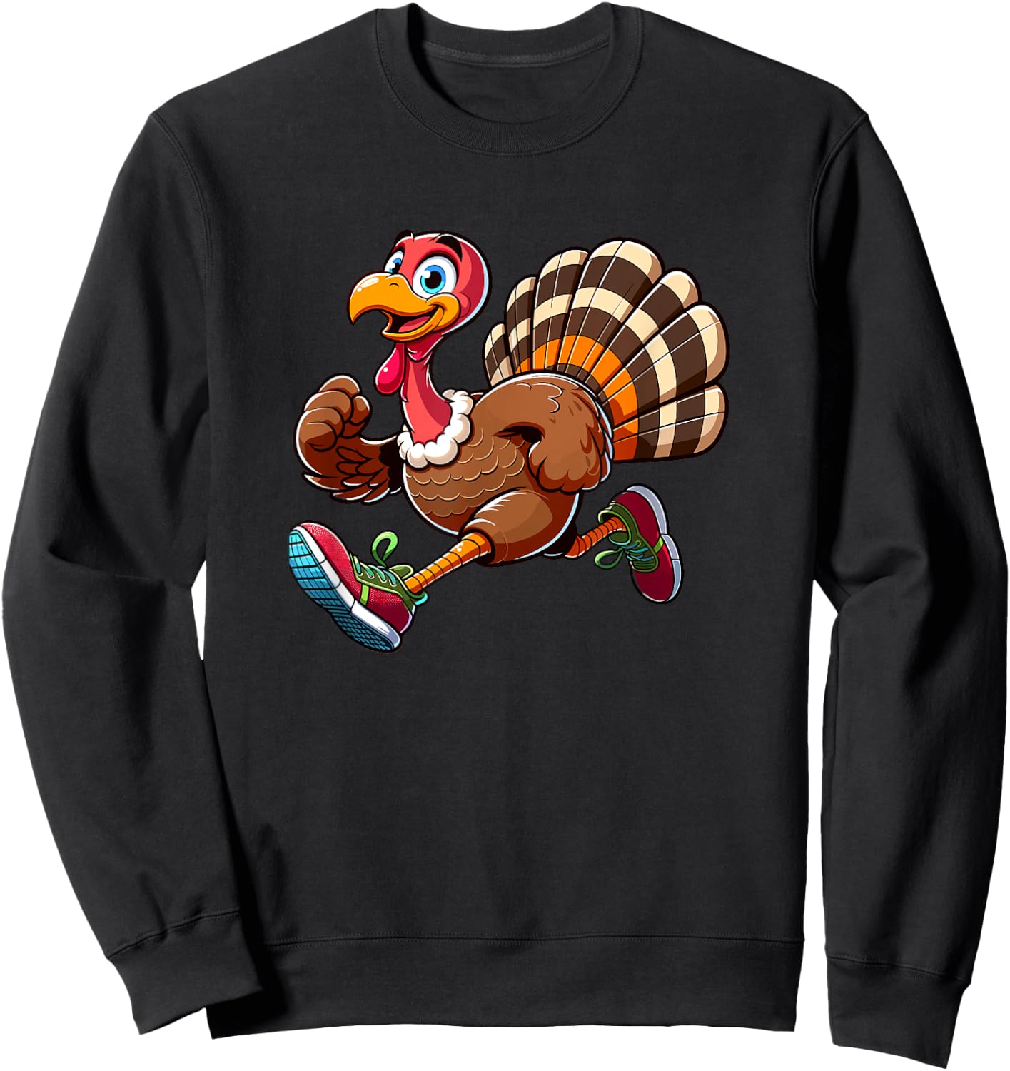 Running Turkey- Turkey Trot Running Thanksgiving Sweatshirt - Sweatshirt | Black