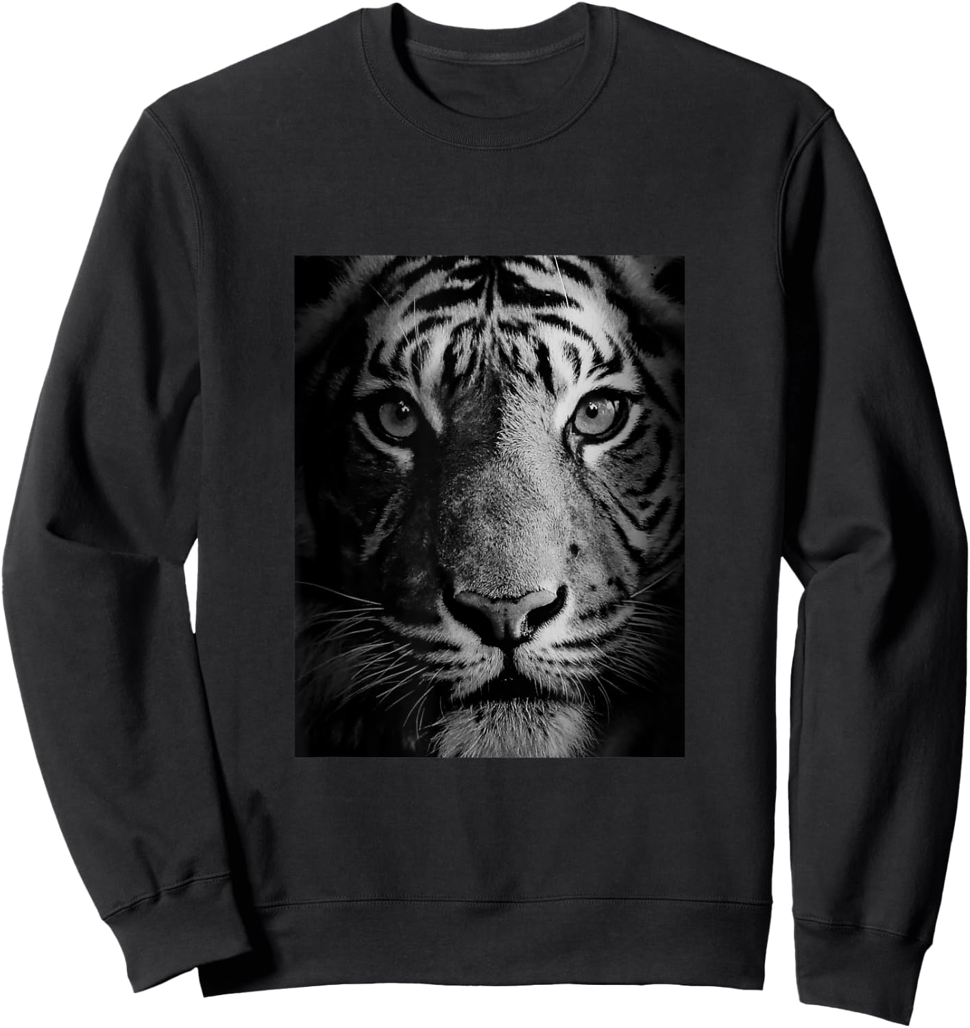 The Mountain White Tigers of Bengal Illustration Graphic Sweatshirt - Sweatshirt | Black