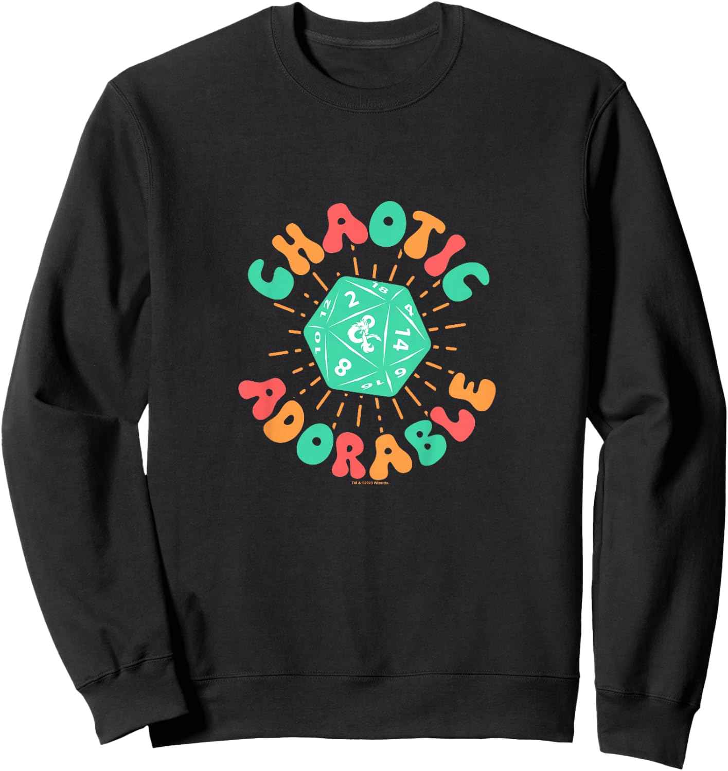 Dungeons & Dragons Chaotic Adorable Dragon Dice Youth Logo Sweatshirt - Sweatshirt | Black