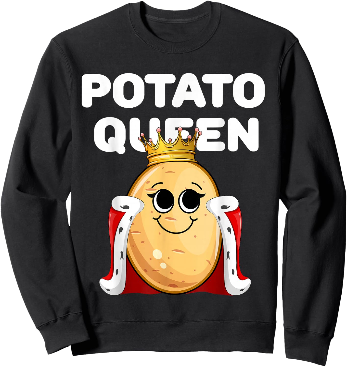 Potato Queen | Potato | Girls Potato Sweatshirt - Sweatshirt | Black