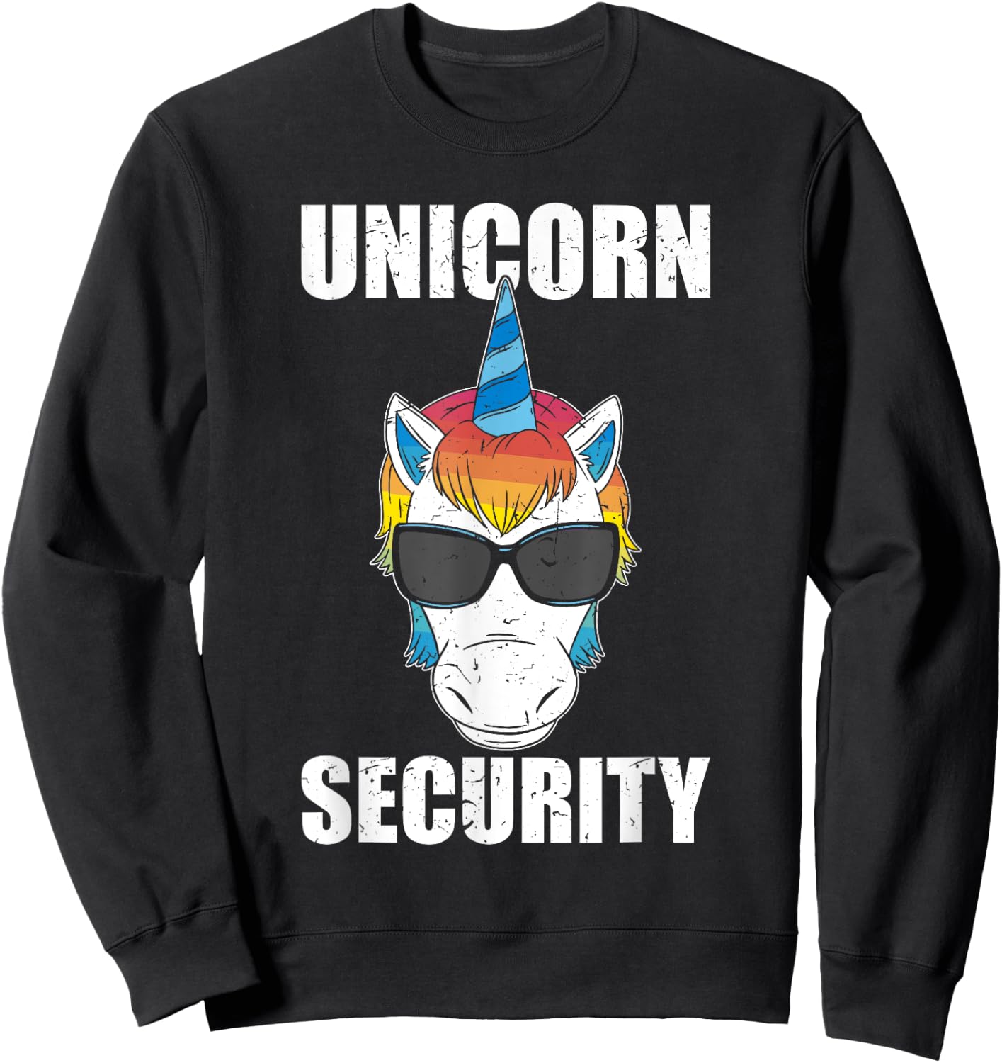 Fathers Day Unicorn Securiry Dadacorn Funny Sweatshirt - Sweatshirt | Black