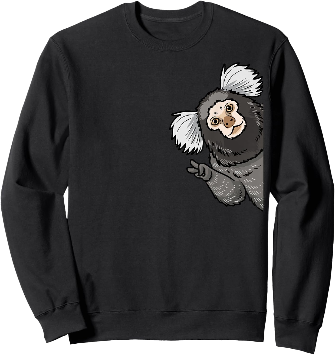 Marmoset Monkey From Side Sweatshirt - Sweatshirt | Black
