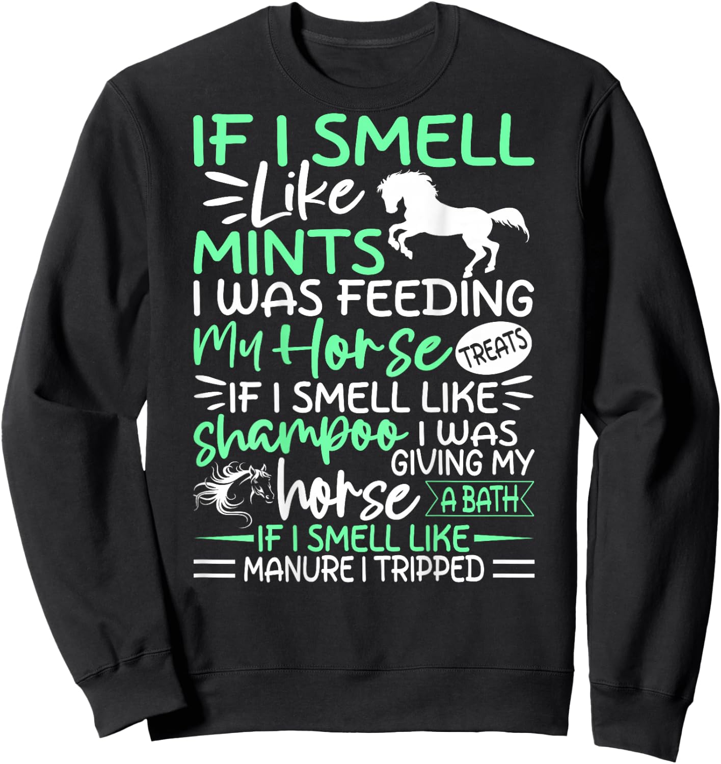Funny Crazy Horse shirt Women Girl, Horse lover Ladies Gifts Sweatshirt - Sweatshirt | Black