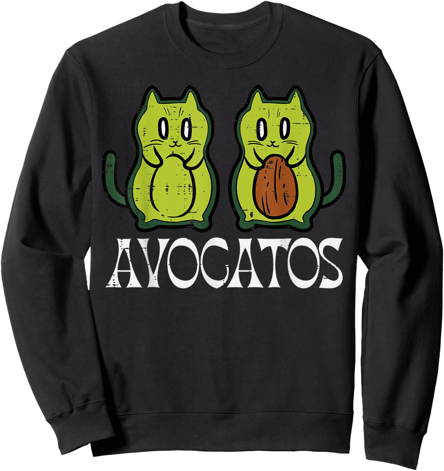 Avocatos Cat Avocados Cute Vegan Mexican Women Girls Kids Sweatshirt - Sweatshirt | Black