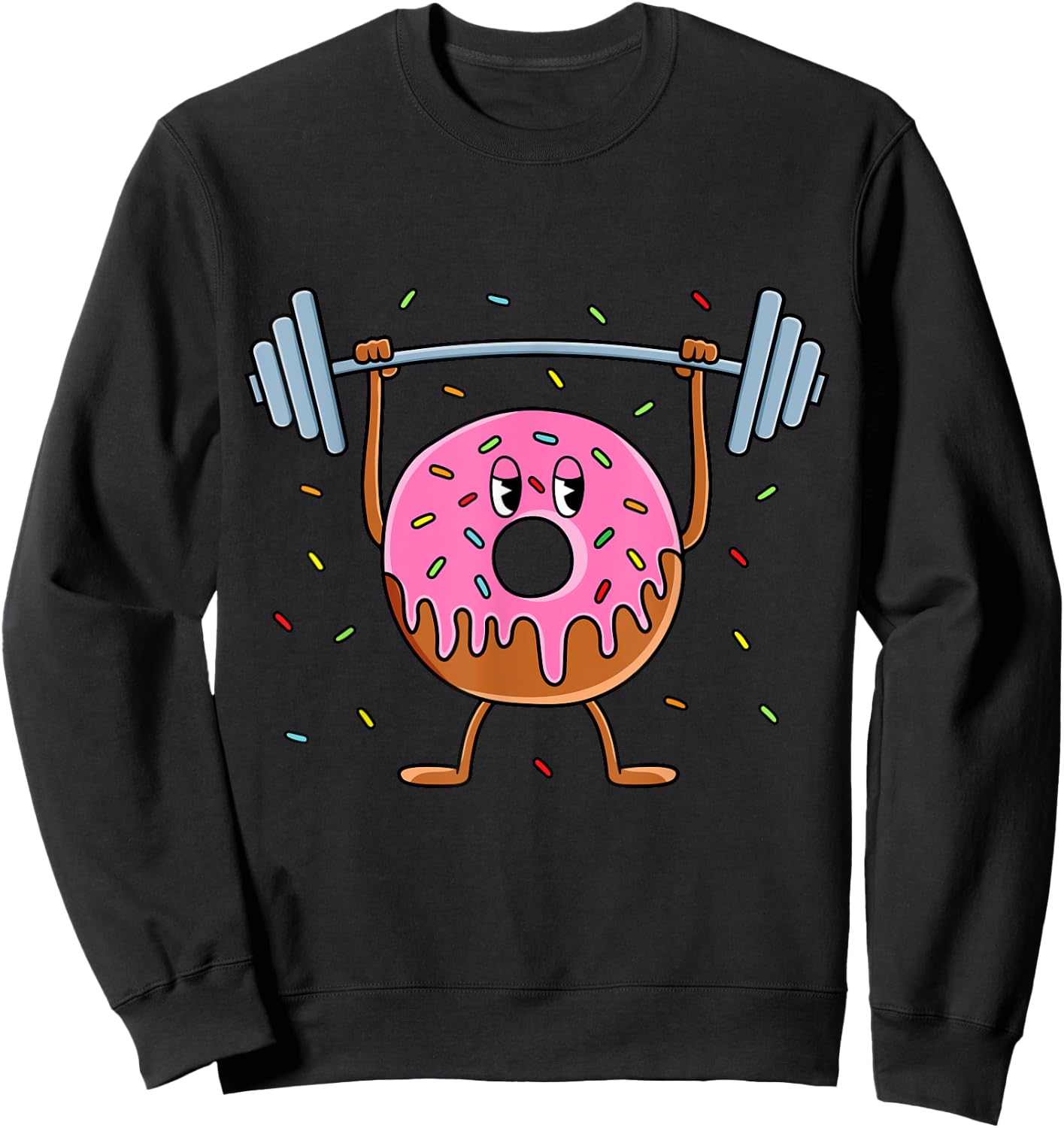 Funny Weightlifting Workout Men Women Gym Donut Lover Sweatshirt - Sweatshirt | Black