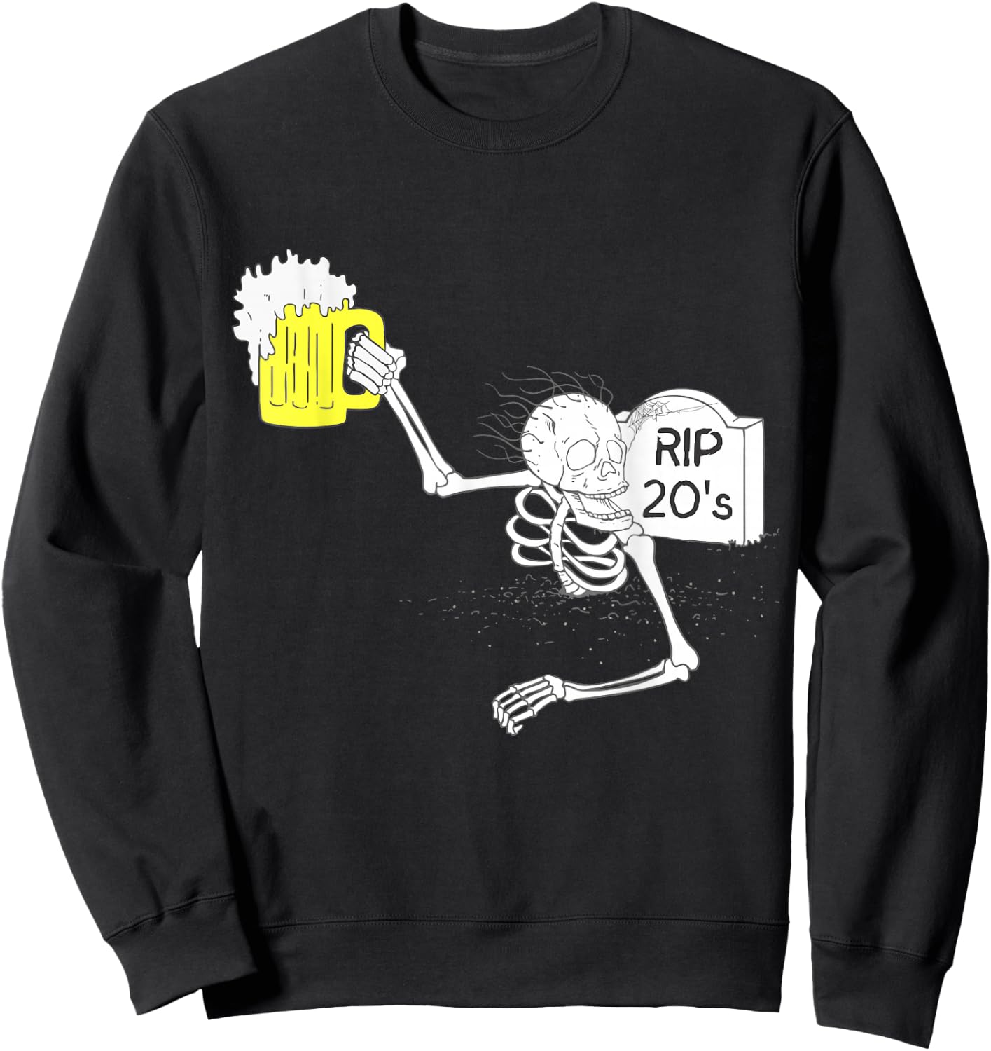 Funny 30th Birthday | R.I.P. 20's Tombstone Sweatshirt - Sweatshirt | Black