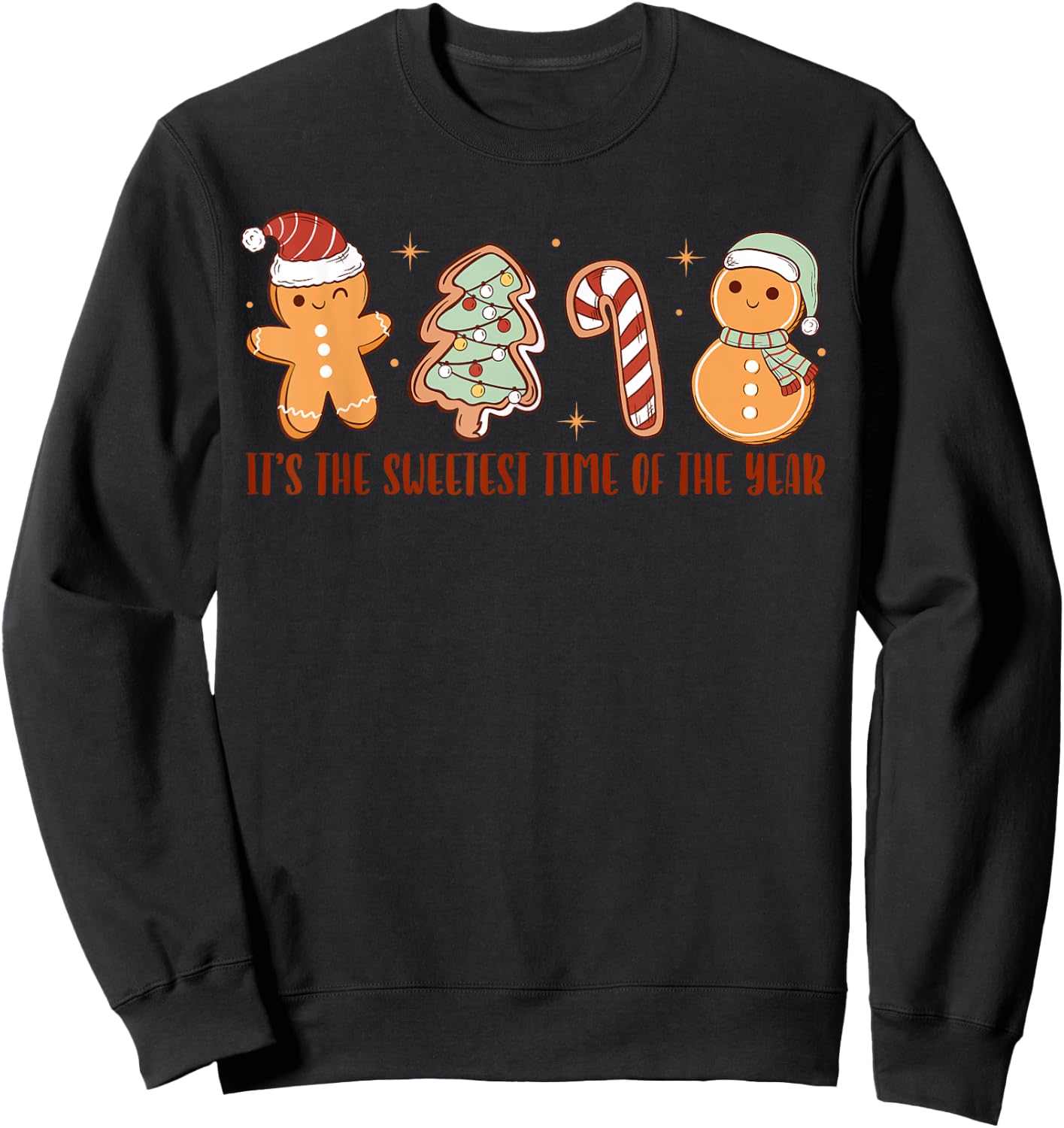 Funny It's The Sweetest Time Of The Year Santa Gingerbread Sweatshirt - Sweatshirt | Black