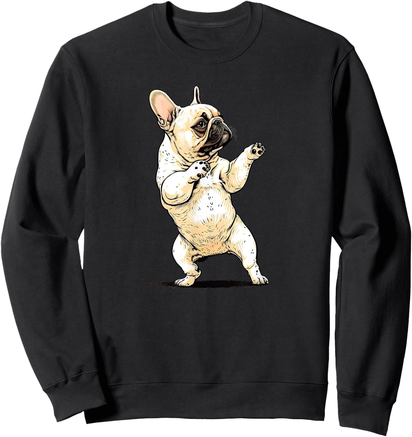 Funny French Bulldog Frenchie Dancing Dabbing The Dab Women Girls Kids Sweatshirt - Sweatshirt | Black