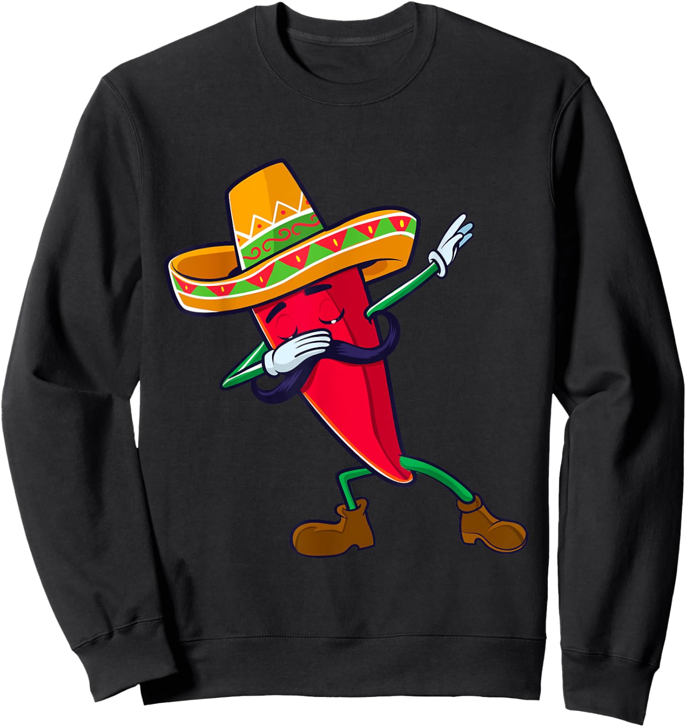 Funny Dabbing Chili Mexican Pepper Dab Sweatshirt - Sweatshirt | Black