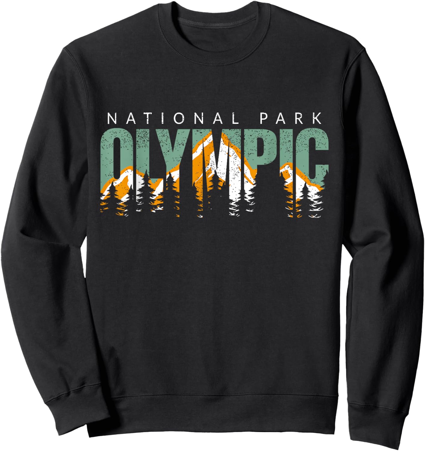 Olympic National Park Mountain Washington National Park Sweatshirt - Sweatshirt | Black