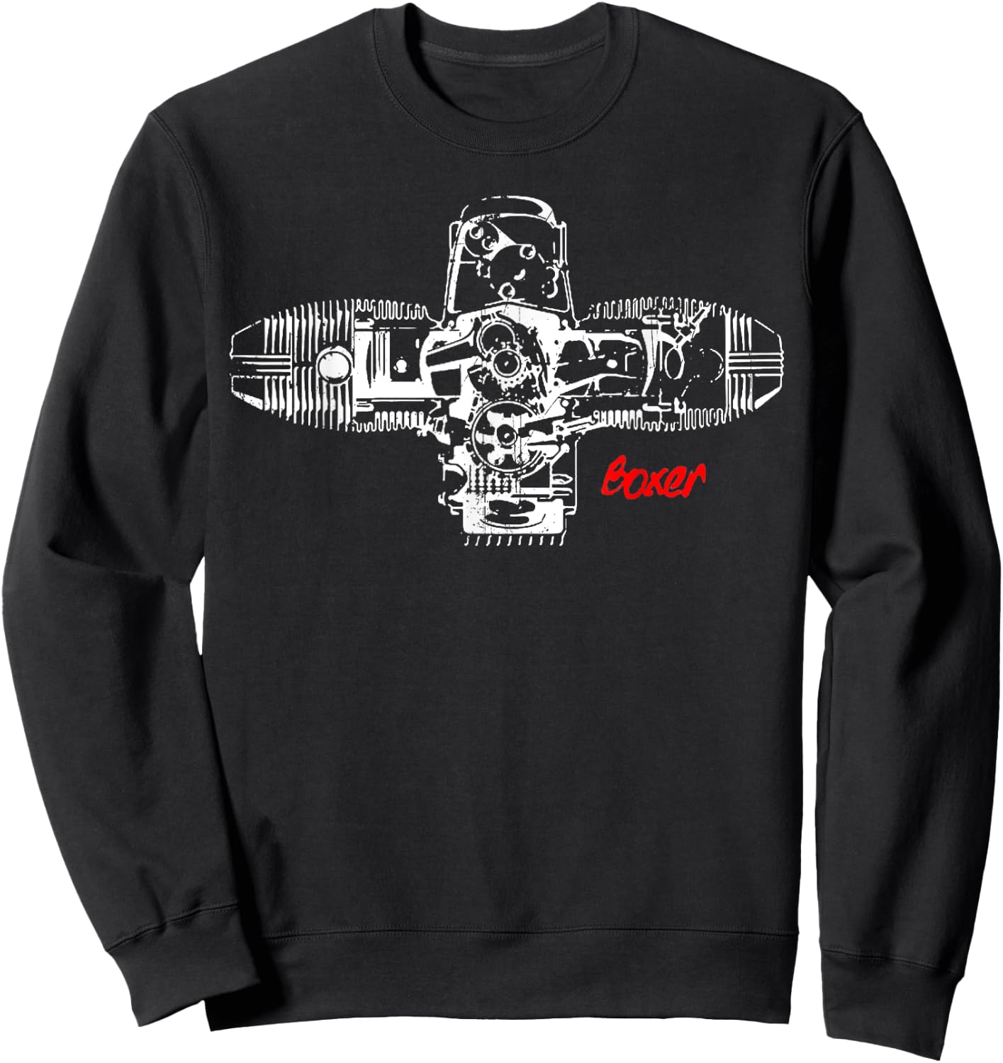 Vintage Boxer LASER Flat Engine Motorcycles Sweatshirt - Sweatshirt | Black