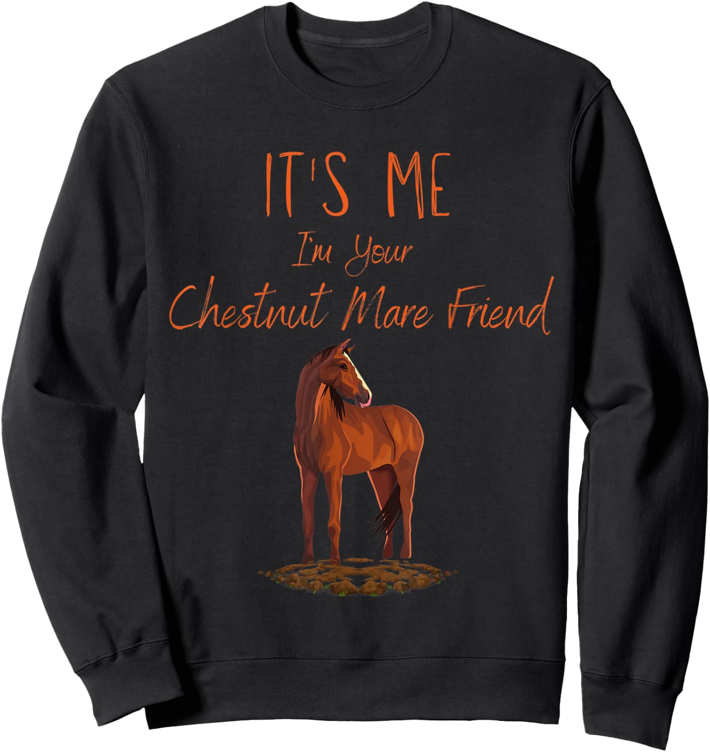 Funny Horse: It's Me I'm Your Chestnut Mare Friend Sweatshirt - Sweatshirt | Black