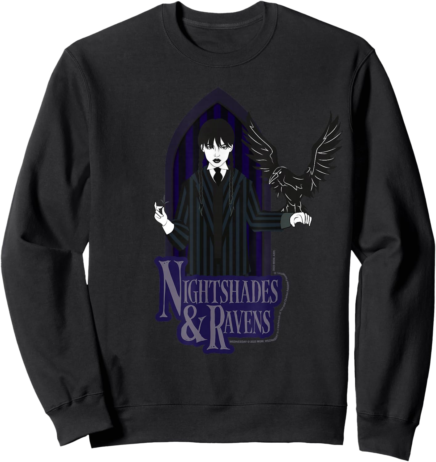 Wednesday Nightshade & Ravens Poster Sweatshirt - Sweatshirt | Black