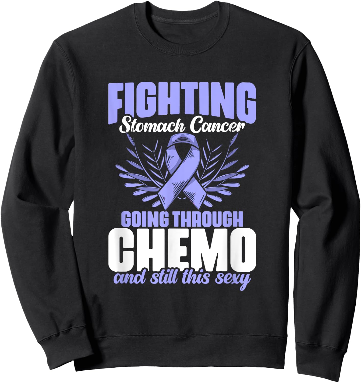 Periwinkle Ribbon Fighting Stomach Cancer Awareness Sweatshirt - Sweatshirt | Black