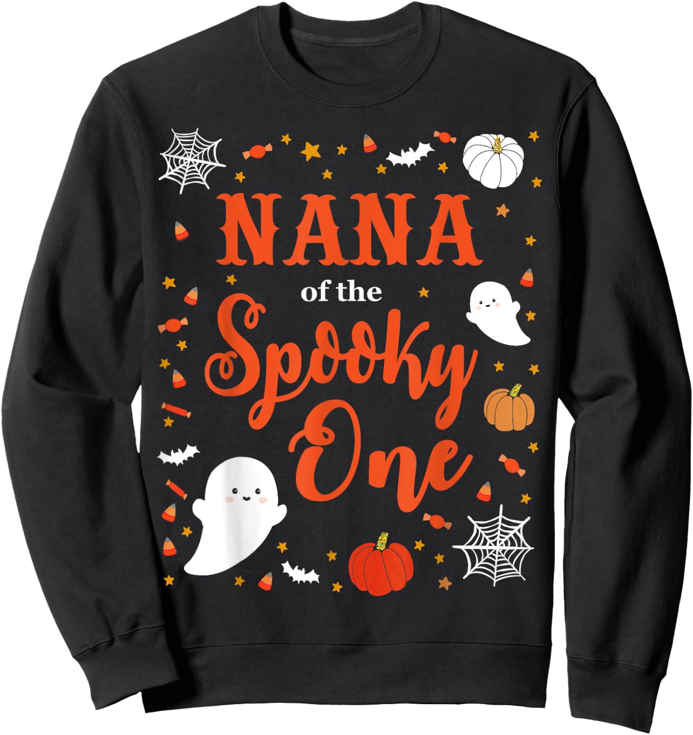 Nana Halloween 1st Birthday Matching Family Spooky One Sweatshirt - Sweatshirt | Black