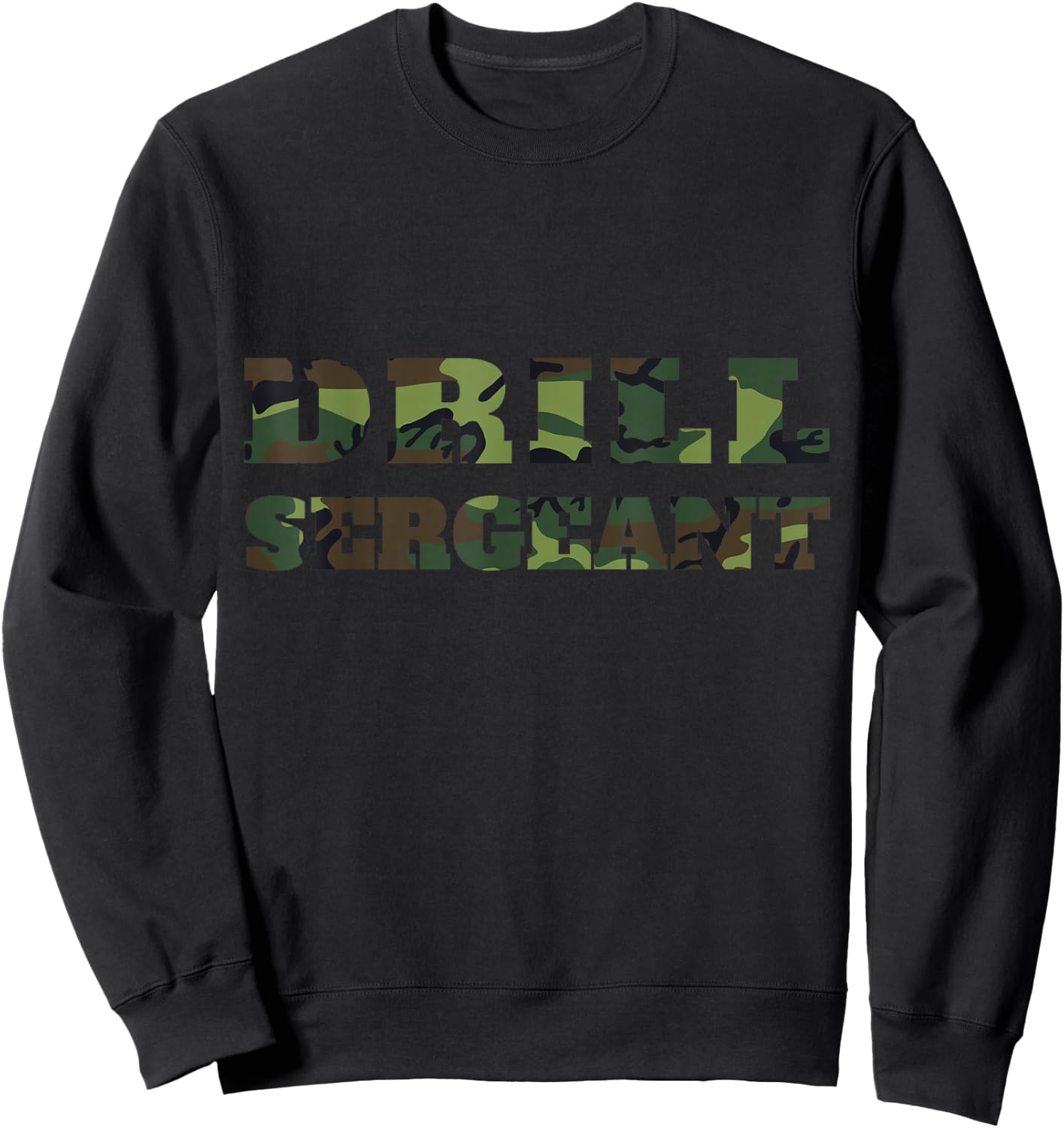 Uniform Military camouflage Drill Sergeant Shirt Men Women Sweatshirt - Sweatshirt | Black