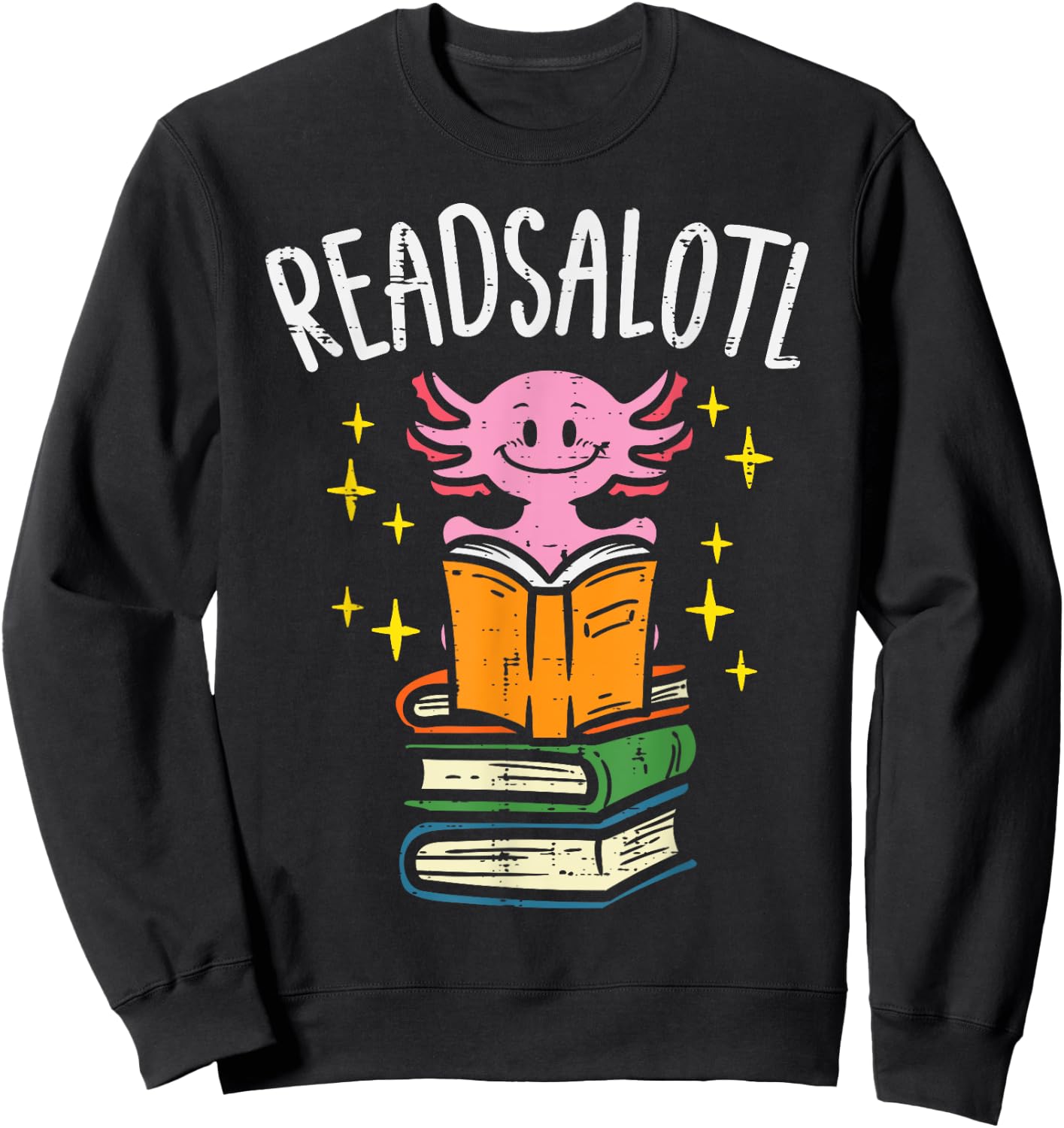 Axolotl Books Readsalotl Reading Bookworm Boys Girls Kids Small Sweatshirt - Sweatshirt | Black