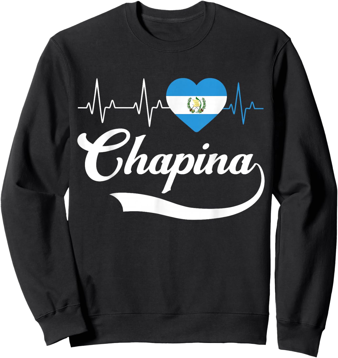 Guatemalan Flag Girl Women Guatemala Chapina Camiseta Slang Sweatshirt - Sweatshirt | Black