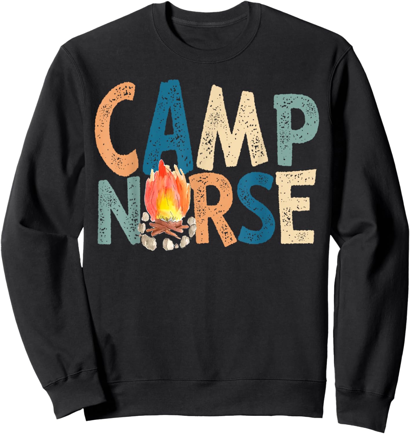 Camp Nurse Retro Sweatshirt - Sweatshirt | Black