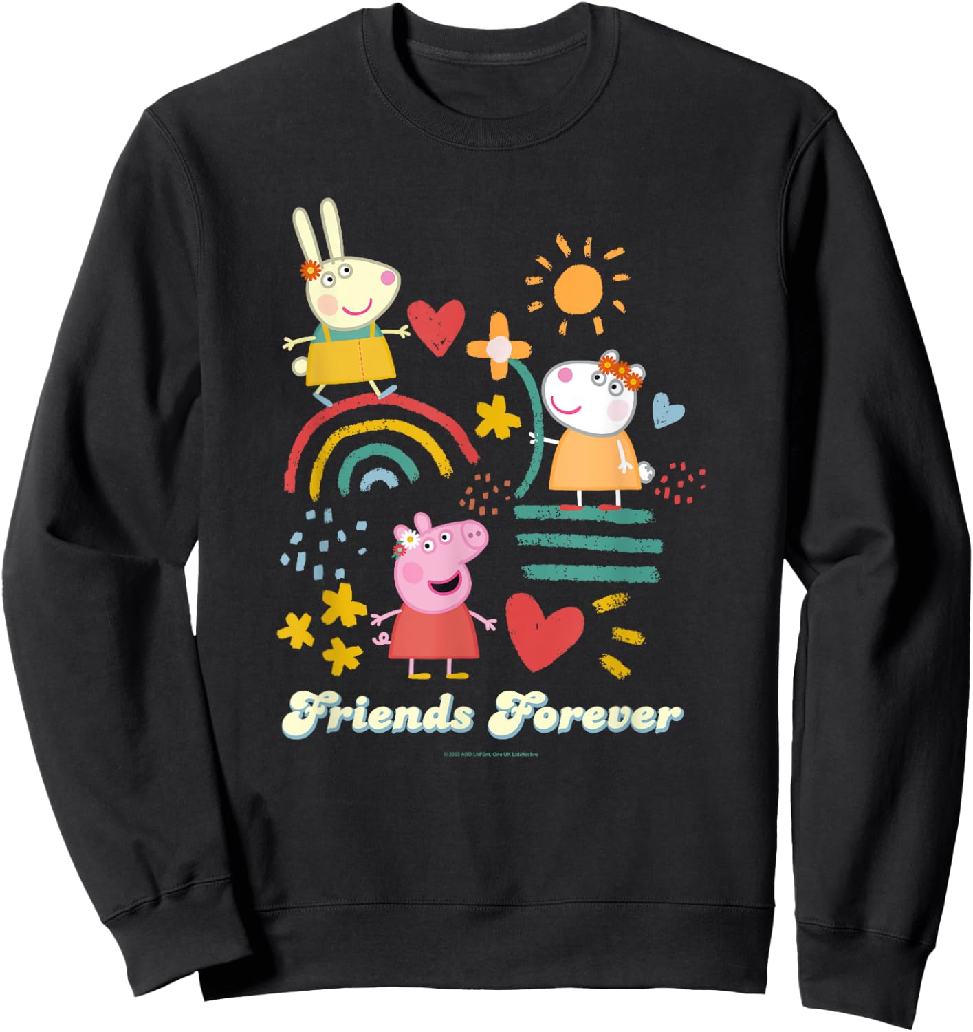 Peppa Pig Friends Forever Rebecca Rabbit & Suzy Sheep Sweatshirt - Sweatshirt | Black