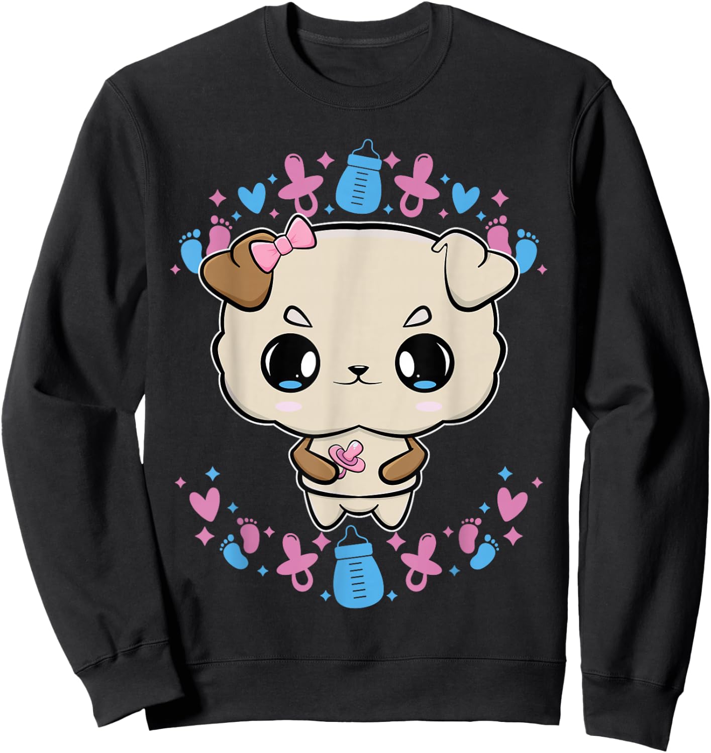 Bulldog Anime Canine Soother Sweatshirt - Sweatshirt | Black