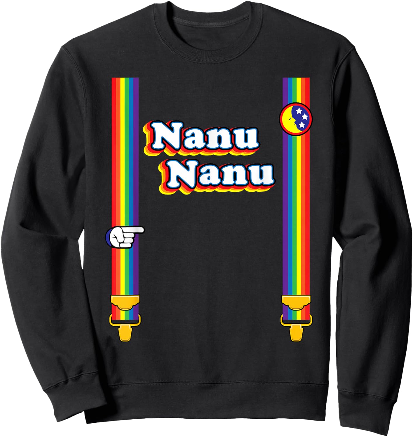 Nanu Nanu Retro 70s Sweatshirt - Sweatshirt | Black