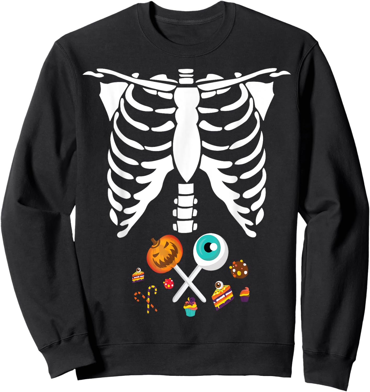 Funny Halloween Skeleton Candy X-Ray Costume Kids Boys Girls Sweatshirt - Sweatshirt | Black