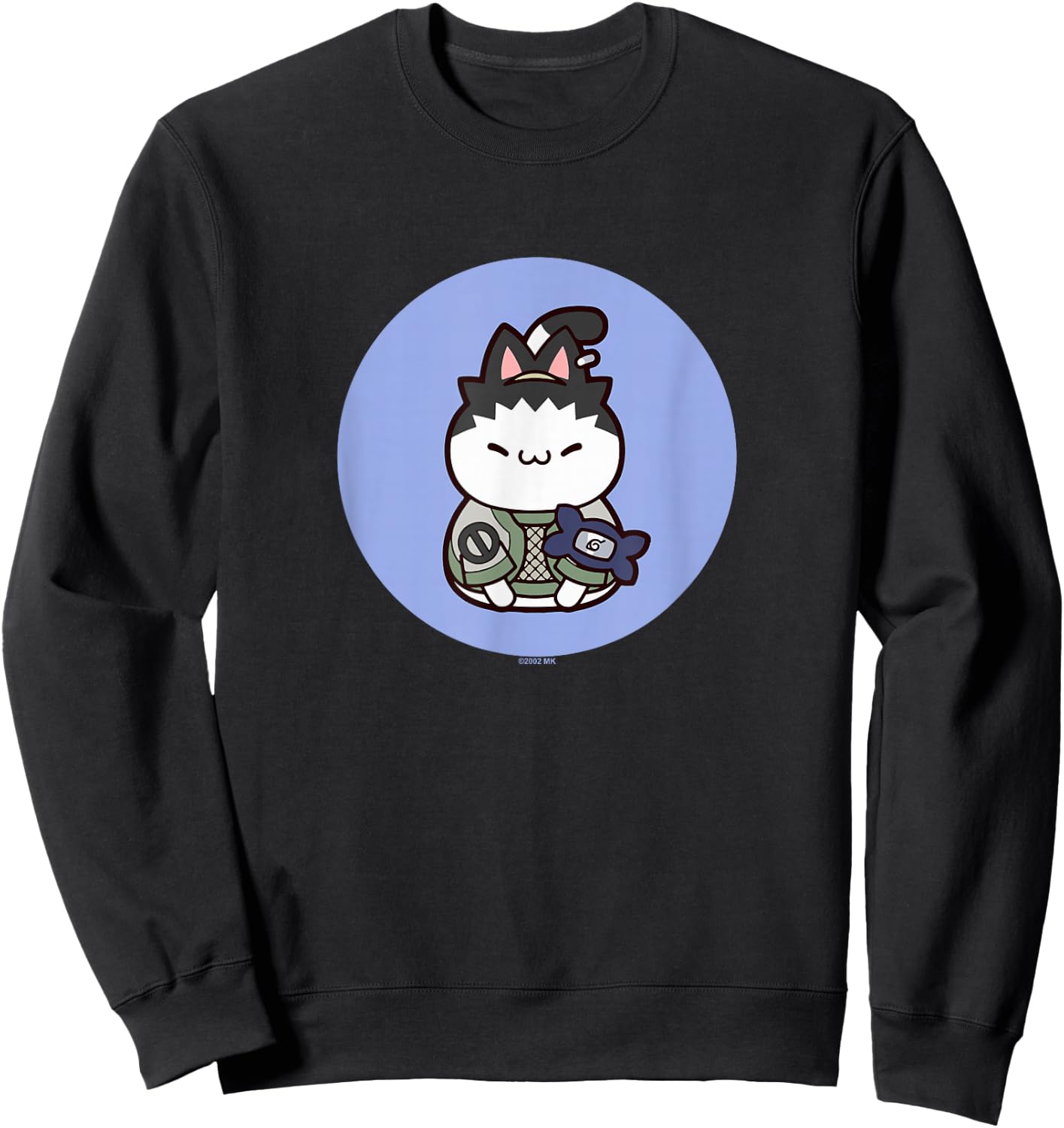 Nyaruto Cute Shikamaru Nara Cat Circle Big Chest Portrait Sweatshirt - Sweatshirt | Black
