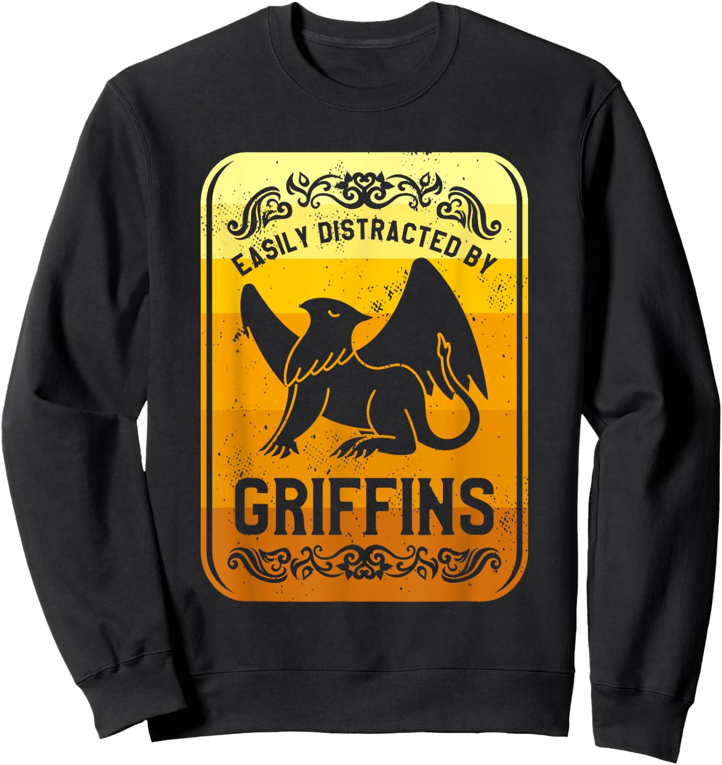 Easily Distracted By Griffins Gryphon Griffin Lover Sweatshirt - Sweatshirt | Black
