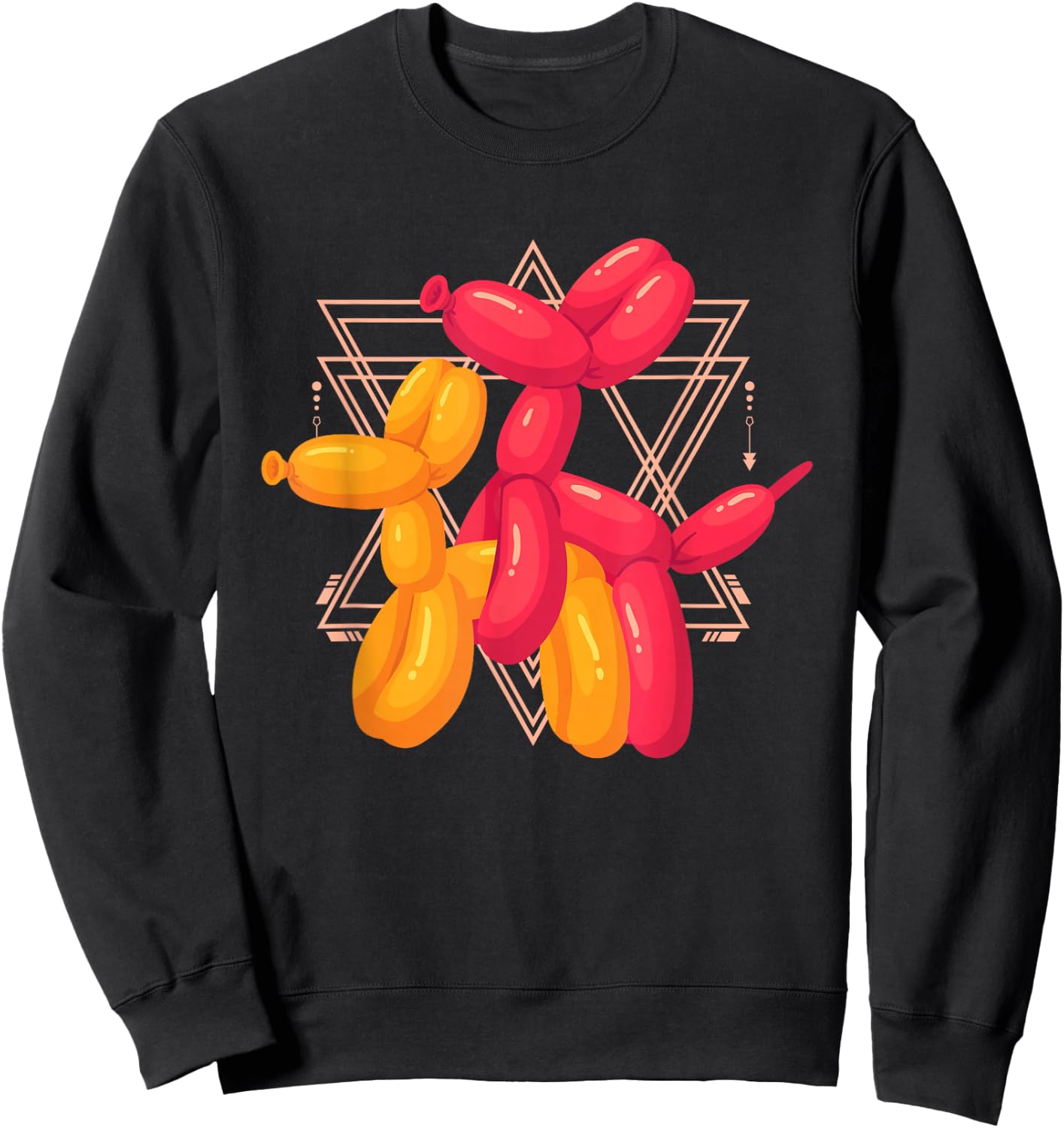 Funny Balloon Dog Sculpture Pair | Adult Humor Sweatshirt - Sweatshirt | Black