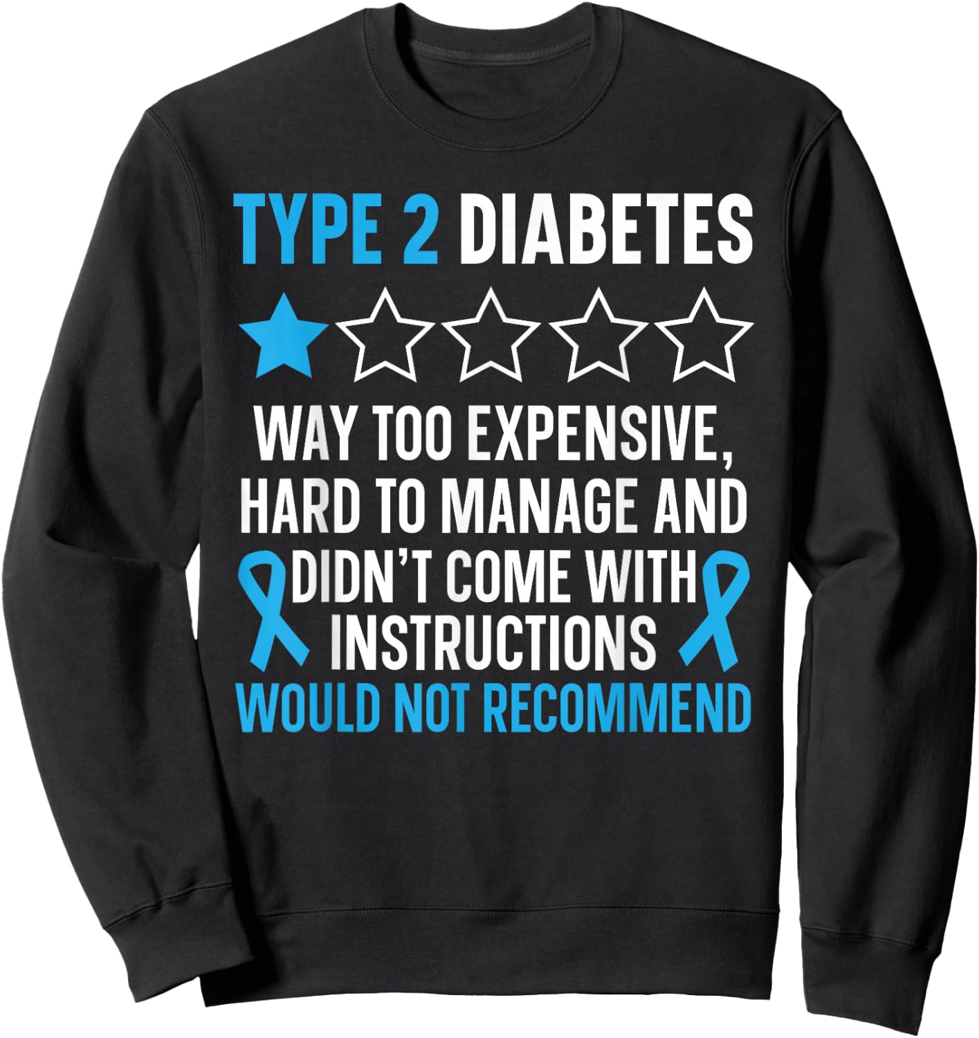Type 2 Diabetes T2D Warrior Diabetes Awareness Sweatshirt - Sweatshirt | Black