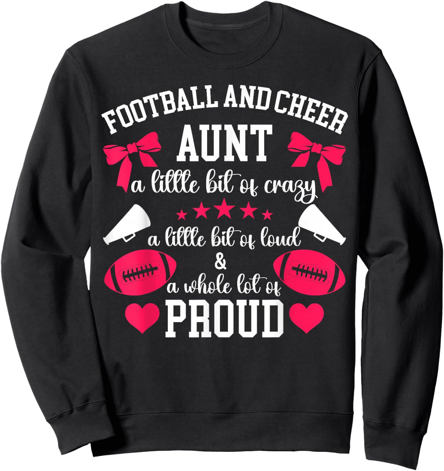 Football And Cheer Aunt Proud Football & Cheer Auntie Sweatshirt - Sweatshirt | Black