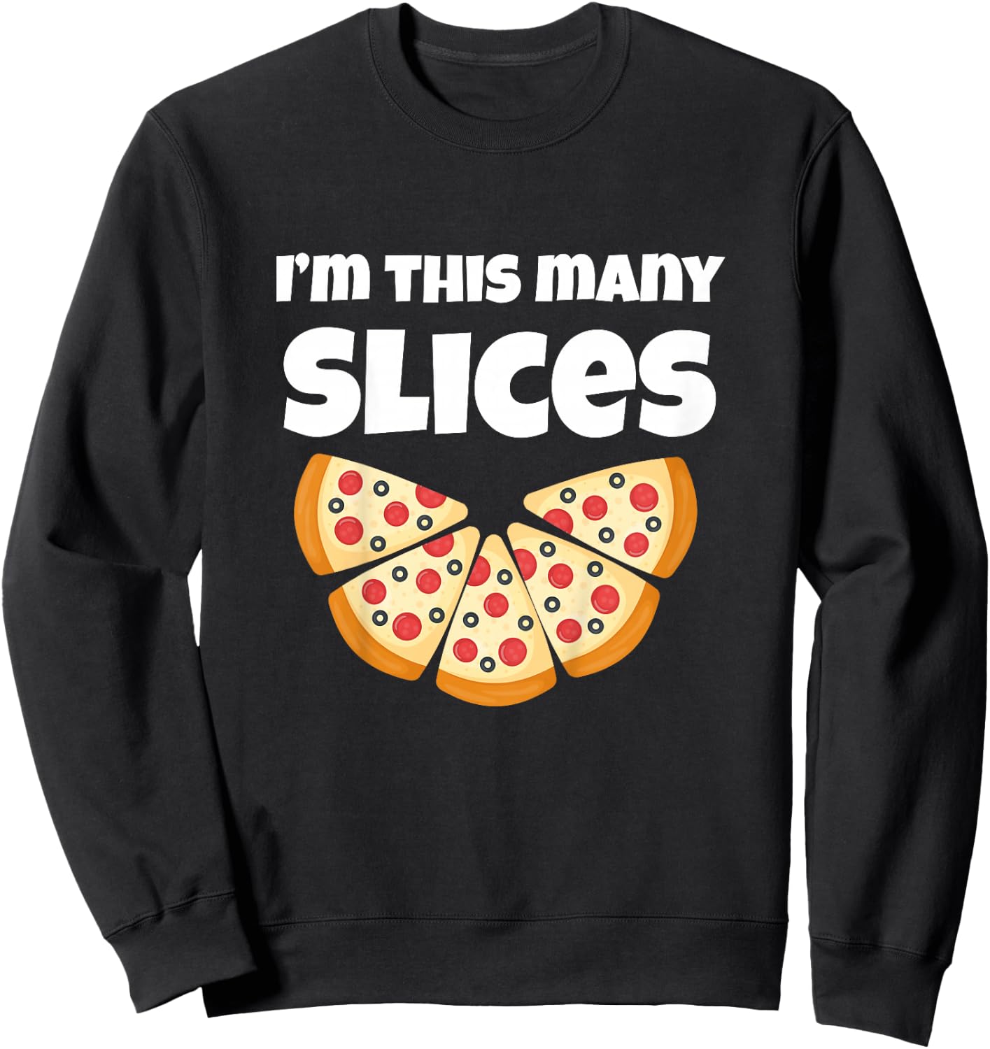 Cute Pizza 5th Birthday I'm This Many Slices 4-Year-Old Sweatshirt - Sweatshirt | Black