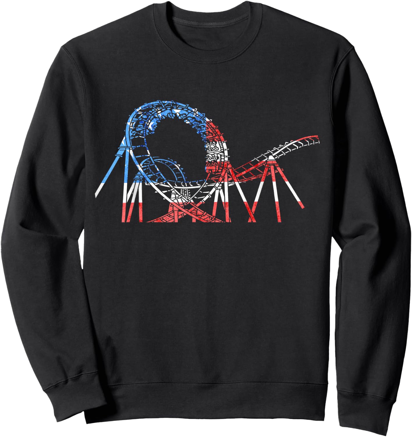 Roller Coaster America USA Ride Roller Coaster Lover Thrill Sweatshirt - Sweatshirt | Black