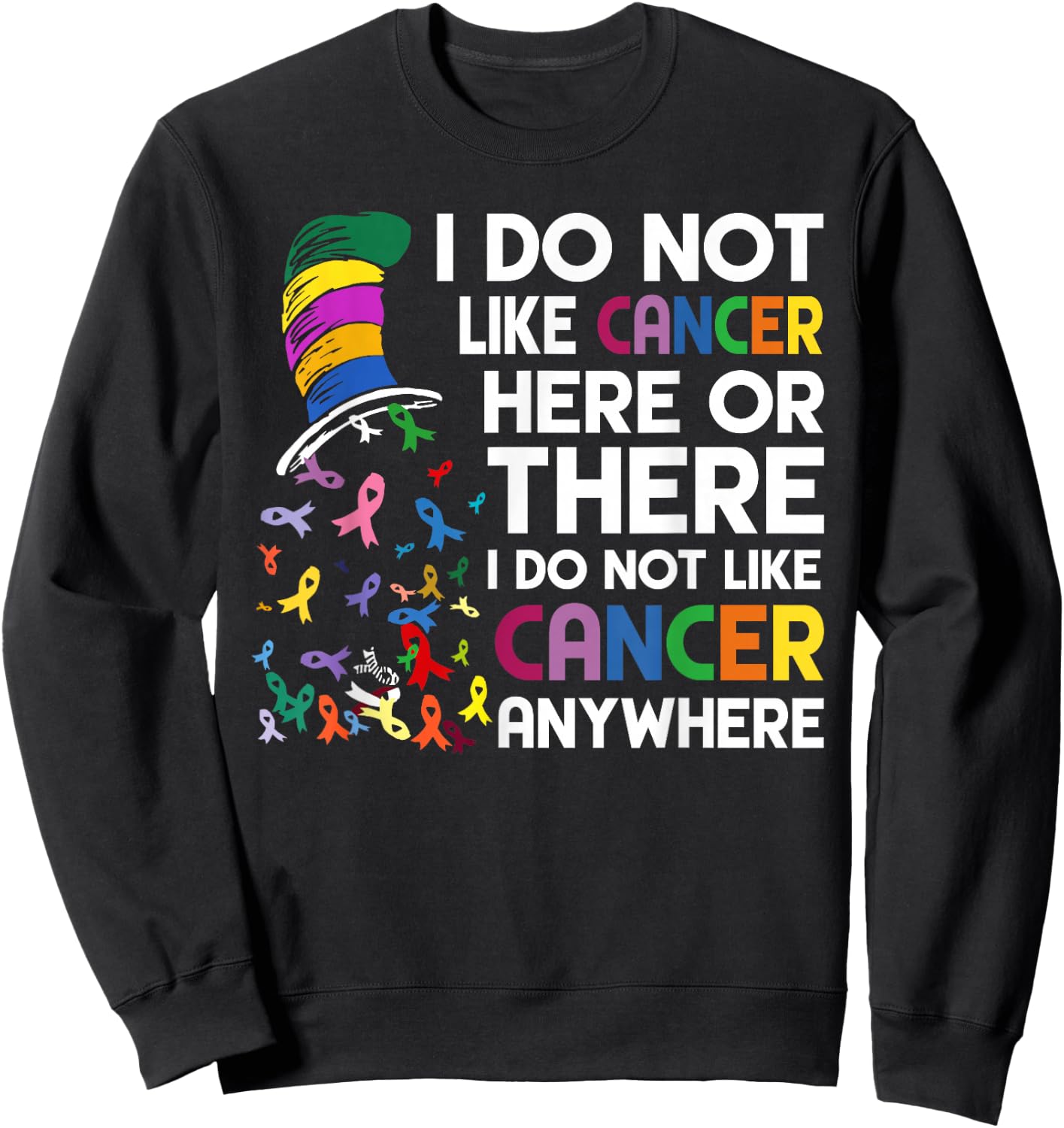 I do not like cancer here or there Sweatshirt - Sweatshirt | Black